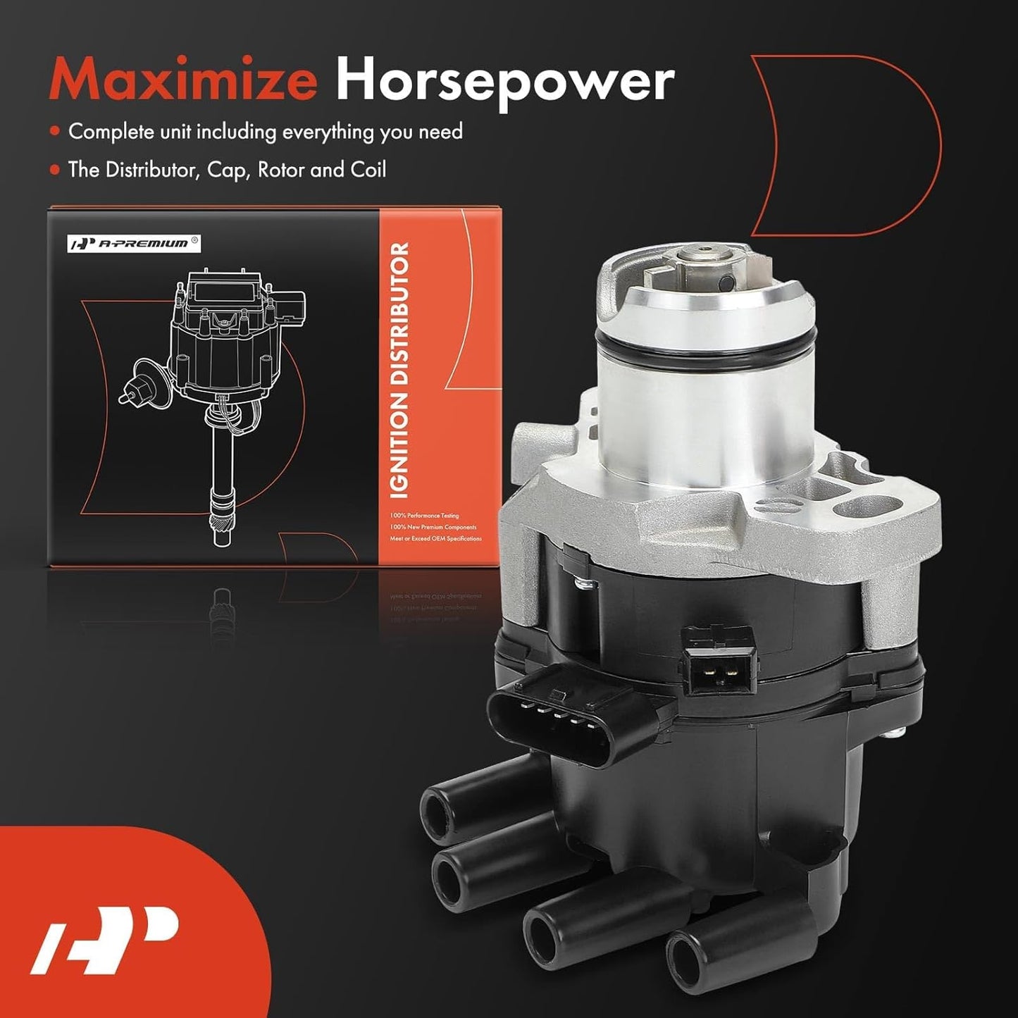 A-Premium Ignition Distributor with Cap and Rotor Compatible with Mitsubishi Galant 1996 1997 1998 2.4L