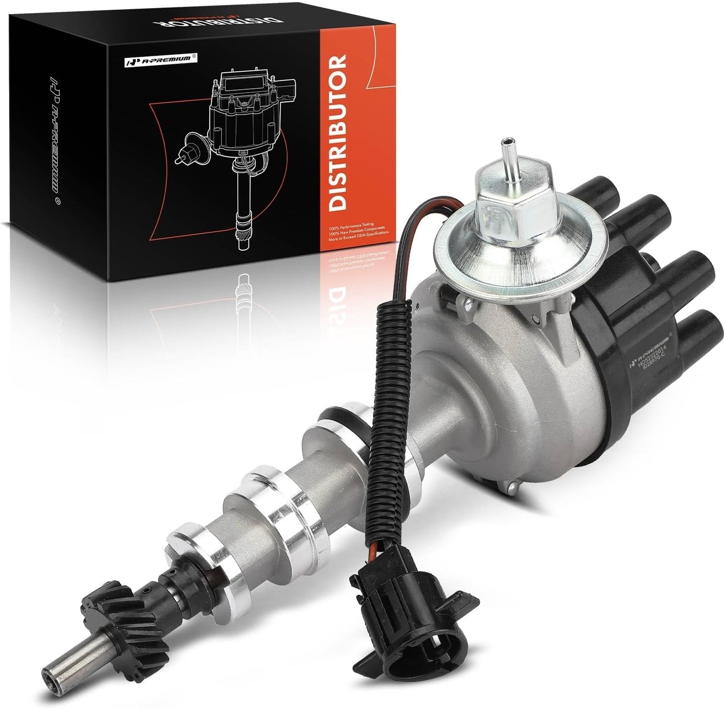 A-Premium Ignition Distributor with Cap and Rotor Compatible with Ford F-100 1974-1976, F-150 1975-1976, F-250 1974-1976, F-350 1974-1976, F-500 1975-1976, M-450 1974-1974, 5.9L 6.4L