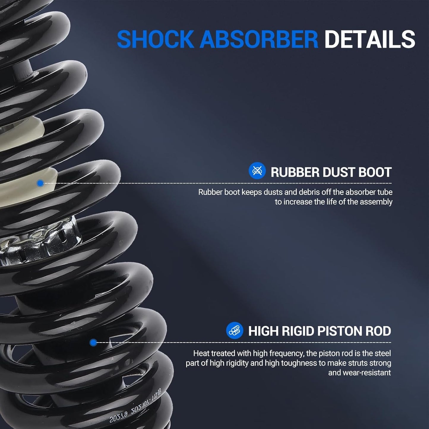 Autoround pair 171100 Front Complete Strut w/Coil Spring Assembly Compatible with Dodge Dakota 2005-2009, Mitsubishi Raider 2006-2009, 4WD, Driver and Passenger Side