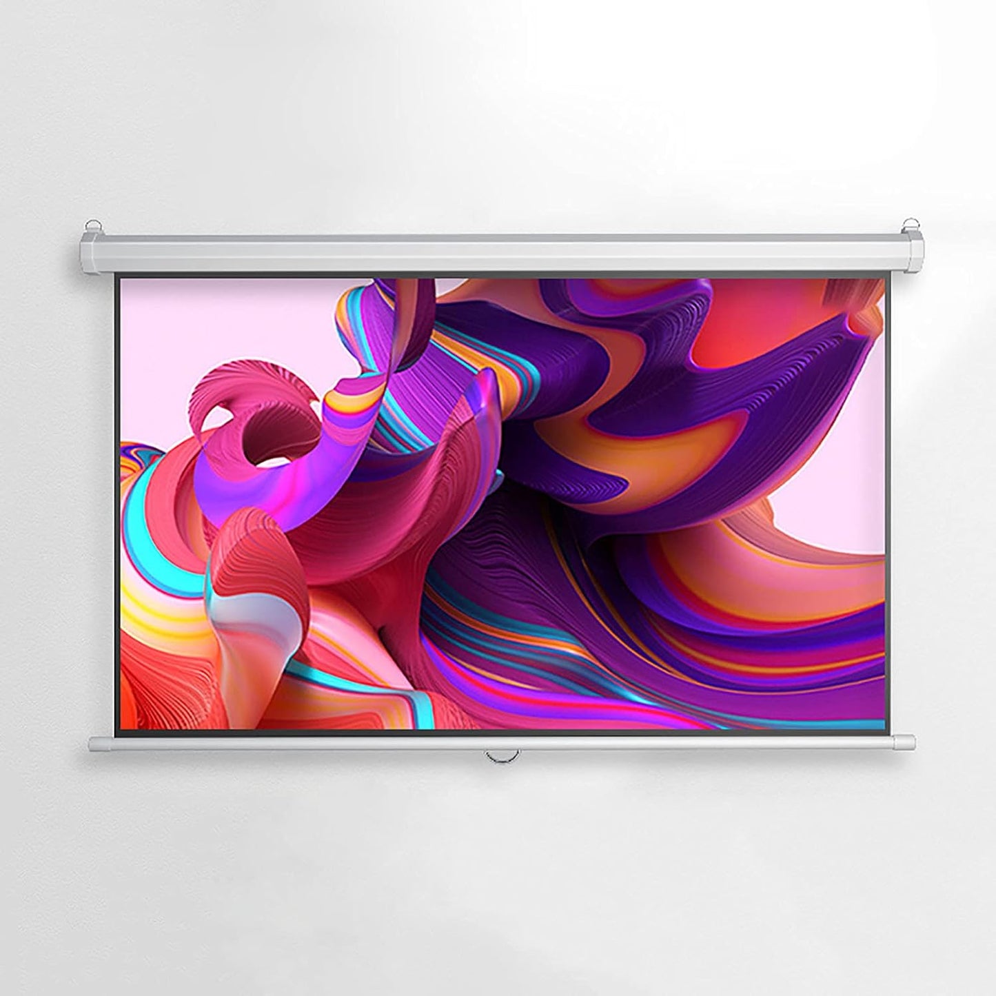 4:3/16:9 HD Retractable Portable Auto-Locking Projection Movie Screen, Indoor Outdoor Manual Pull Down Projector Screen for Home Cinema Gaming Hotel Wedding (60) (60inch 16:9)