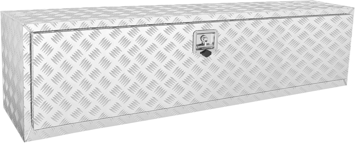 VEVOR Underbody Truck Box, 36" x 14" x 16" Pickup Storage Box, Heavy Duty Aluminum Diamond Plate Tool Box with Lock and Keys, Waterproof Trailer Storage Box with T-Handle Latch for Truck, Van, Trailer