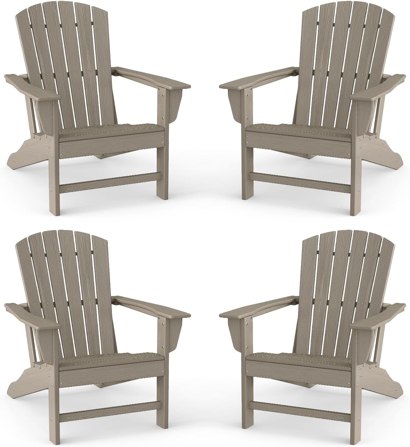 BRIOPAWS Adirondack-Chairs-Set of 4 | Fire Pit Chair | Oversized | HDPE Plastic | Weather Resistant | for Deck Outdoor Poolside Campfire | Blue