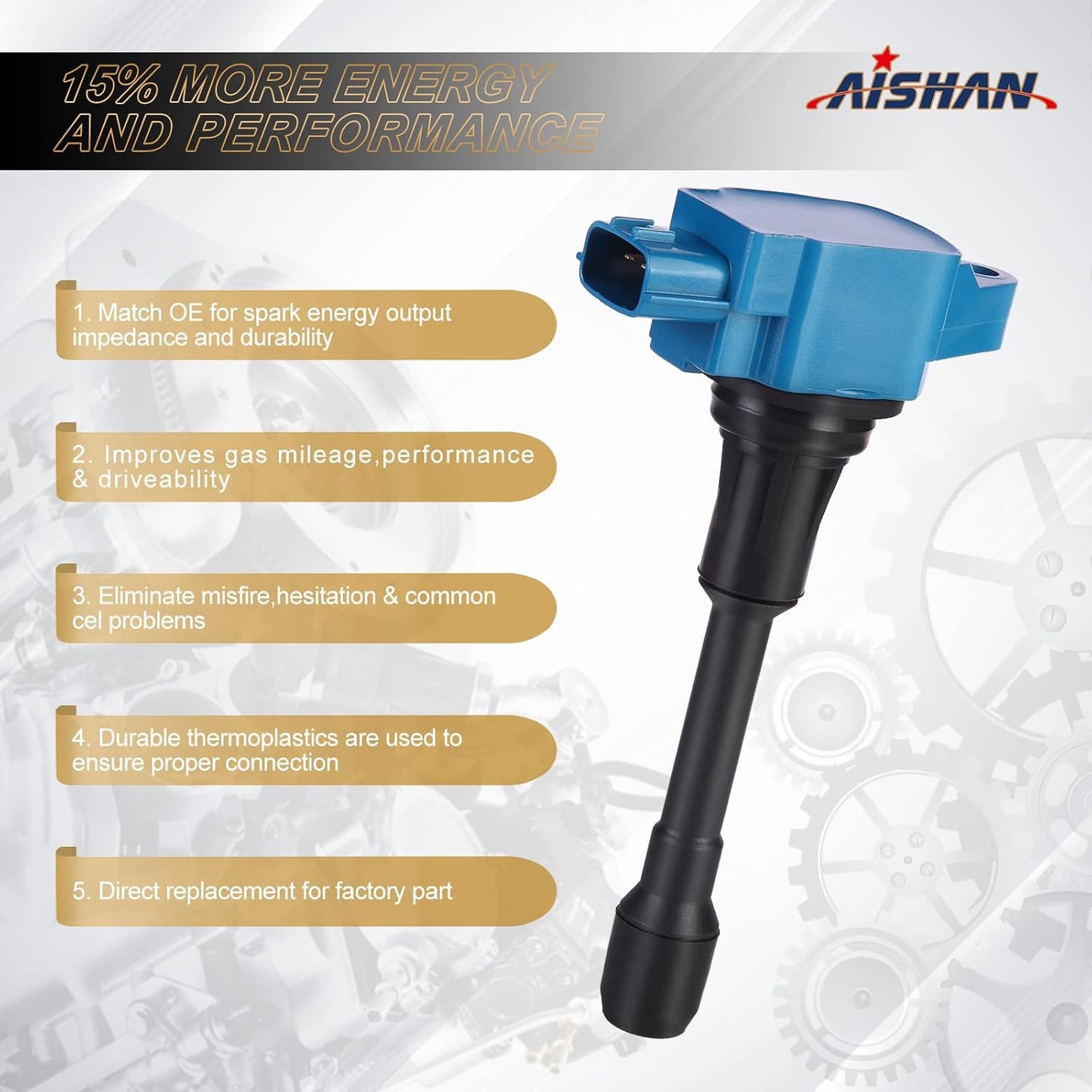 Set of 4 Ignition Coil Pack Compatible with Nissan Altima 2007-2017, Cube Sentra Rogue Cube Versa Urvan Pathfinder, for Infiniti QX60 2014 2015 L4 1.8L 2.0L 2.5L Replace UF549