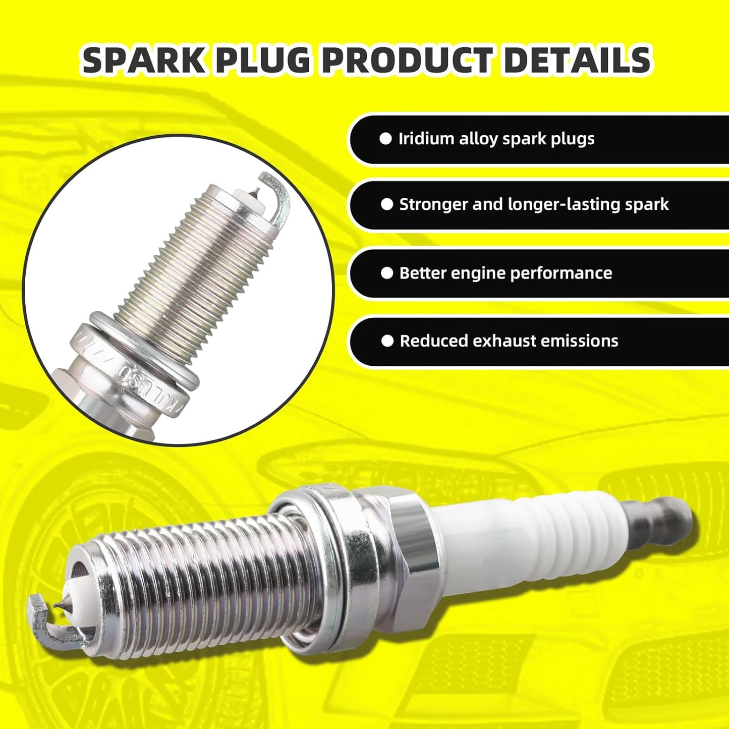 Set of 6 Ignition Coils Pack UF796 90919-A2008 & 6 PCS Iridium Spark Plugs Compatible with Lexus GS350 GS450h IS300 IS350 LC500h LS500h RC300 RC350 RX450h RX450hL Toyota Highlander Tacoma