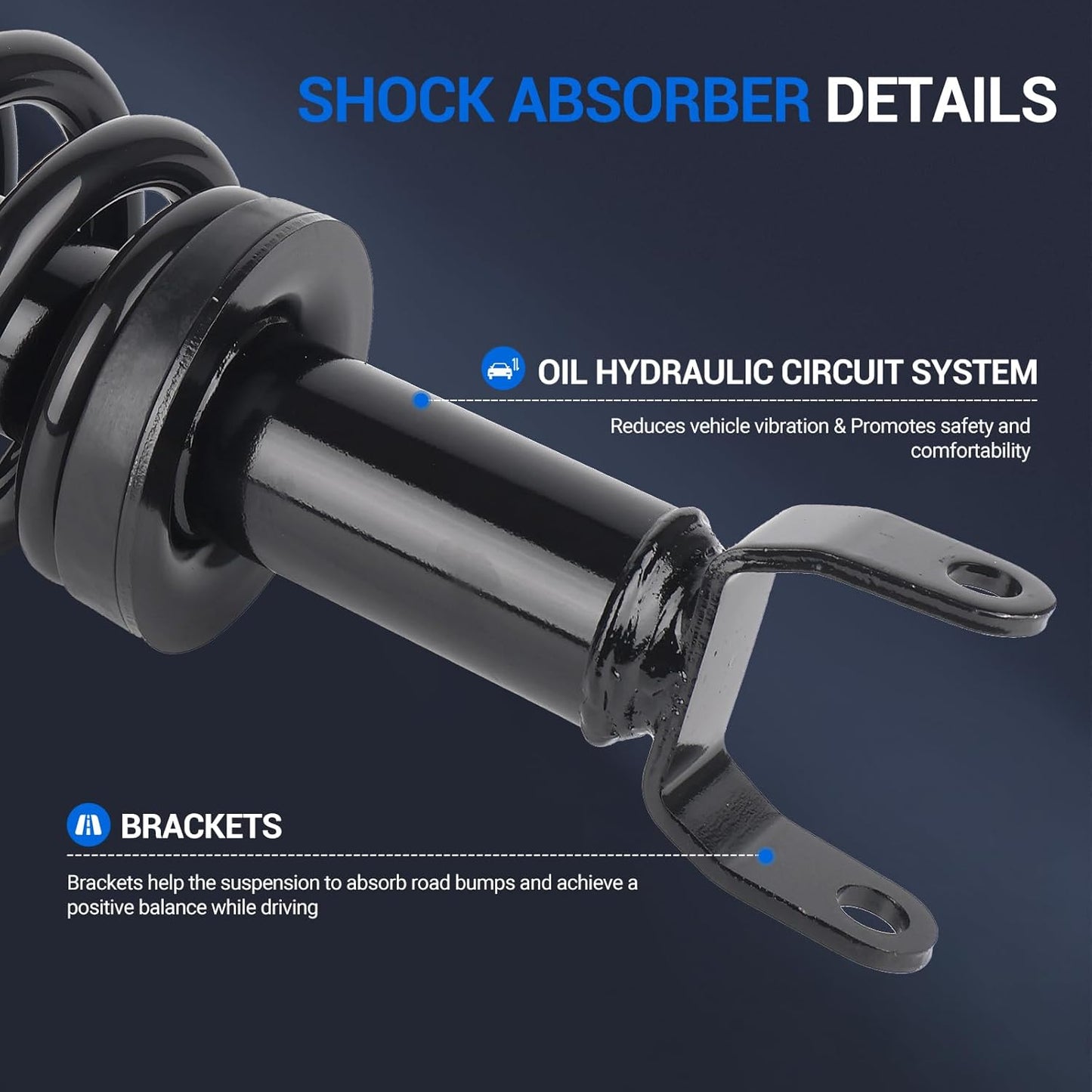 Autoround pair 171111 Front Complete Strut Shock Absorbers w/Coil Spring Assembly Compatible with Dodge Ram 1500 2006 2007 2008 4WD