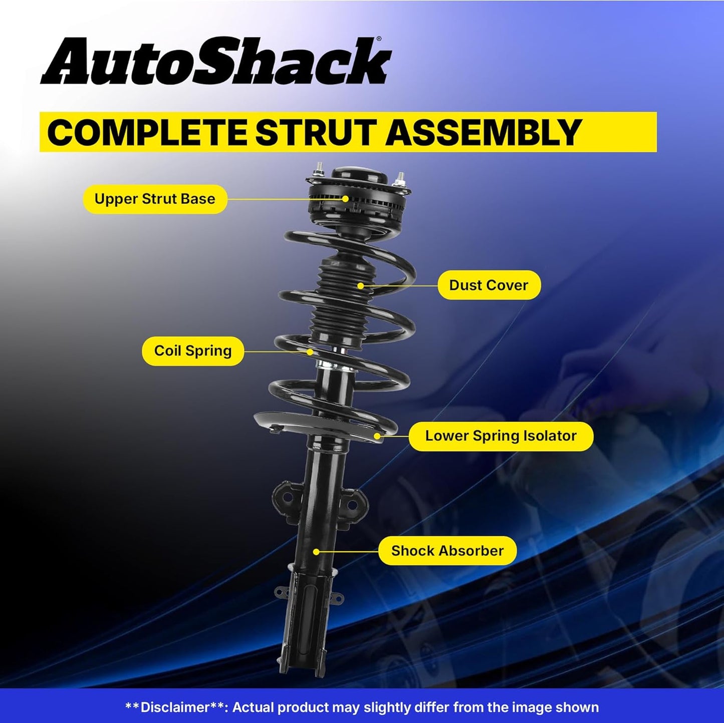AutoShack Front & Rear Complete Strut & Coil Spring | Replacement for 2001-2006 Chrysler Sebring 2001-2006 Dodge Stratus | 4-PC