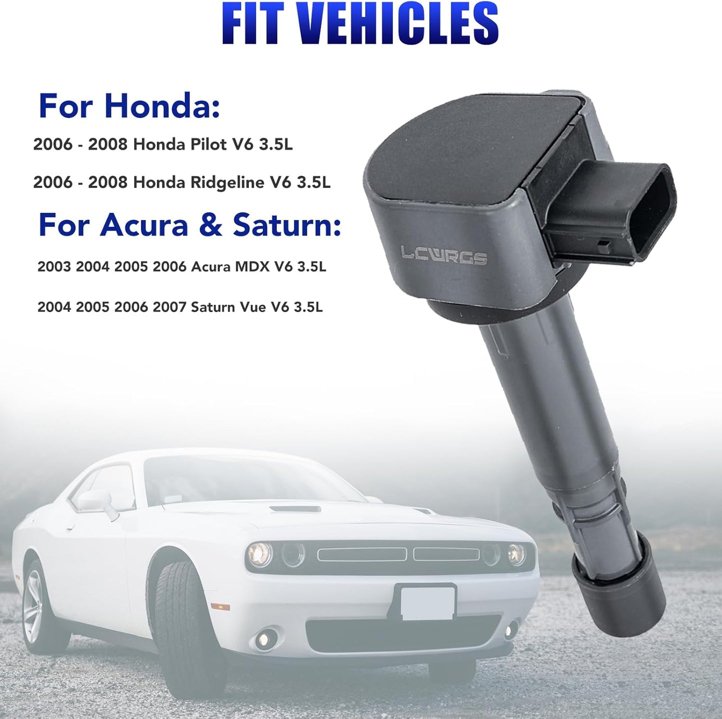 Set of 6 Ignition Coil Pack and Spark Plugs Fits for 3.5L V6 2003 2004 2005 2006 2007 2008 Honda Pilot Ridgeline Acura MDX Saturn Vue 3.5 Replaces UF400 C1460