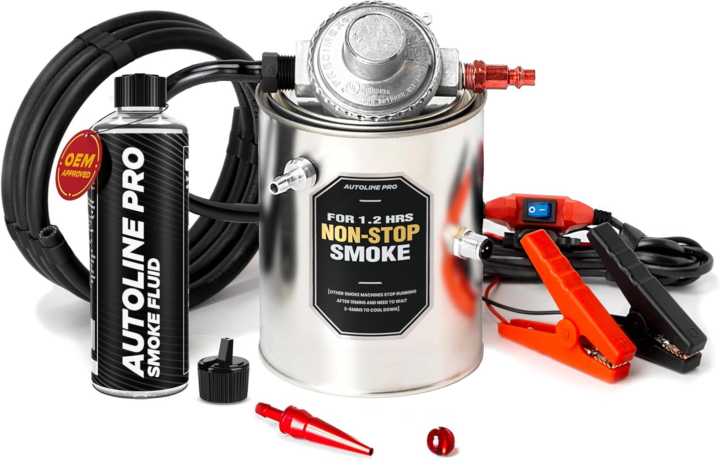 AutoLine Pro Automotive *High Smoke Density* Smoke Machine Leak Detector EVAP Vacuum Diagnostics Tester | Economy Series | 1.2 Hrs Non-Stop Smoke for Each Single Test