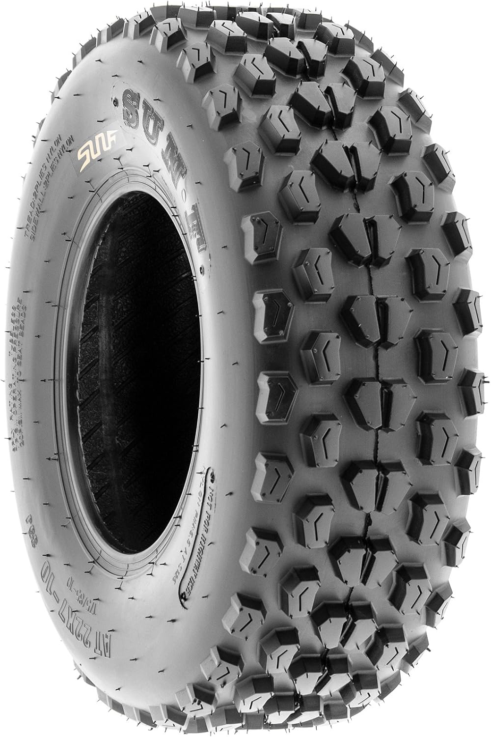 SunF Full Set Sport ATV UTV A017 AT 22x7-10 Front & A005 XC 22x11-10 Rear Knobby Tires, 6 PR, Tubeless