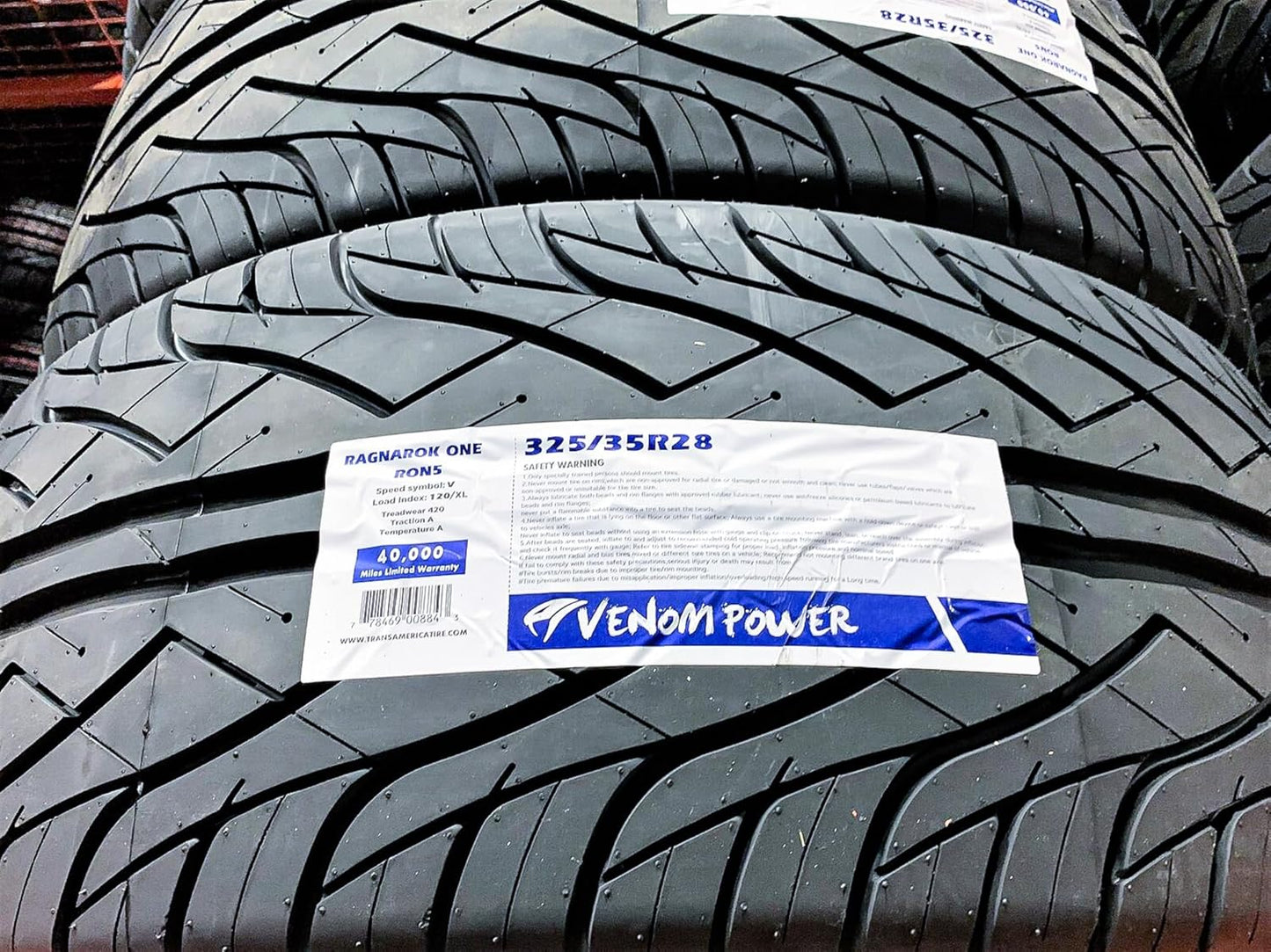 Venom Power Ragnarok One All-Season Truck/SUV Performance Radial Tire-325/35R28 325/35/28 325/35-28 120V Load Range XL 4-Ply BSW Black Side Wall UTQG 420AA