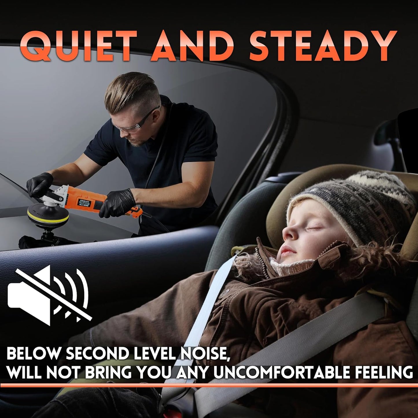 Buffer Polisher, Powerful Buffer Waxer, 7 Variable Speed 1000-3500 RPM,Rotary Polisher with 6" and 7" Backing Plate, 1580W Rotary Polisher for Car Polishing, Waxing, Glaze, Sanding