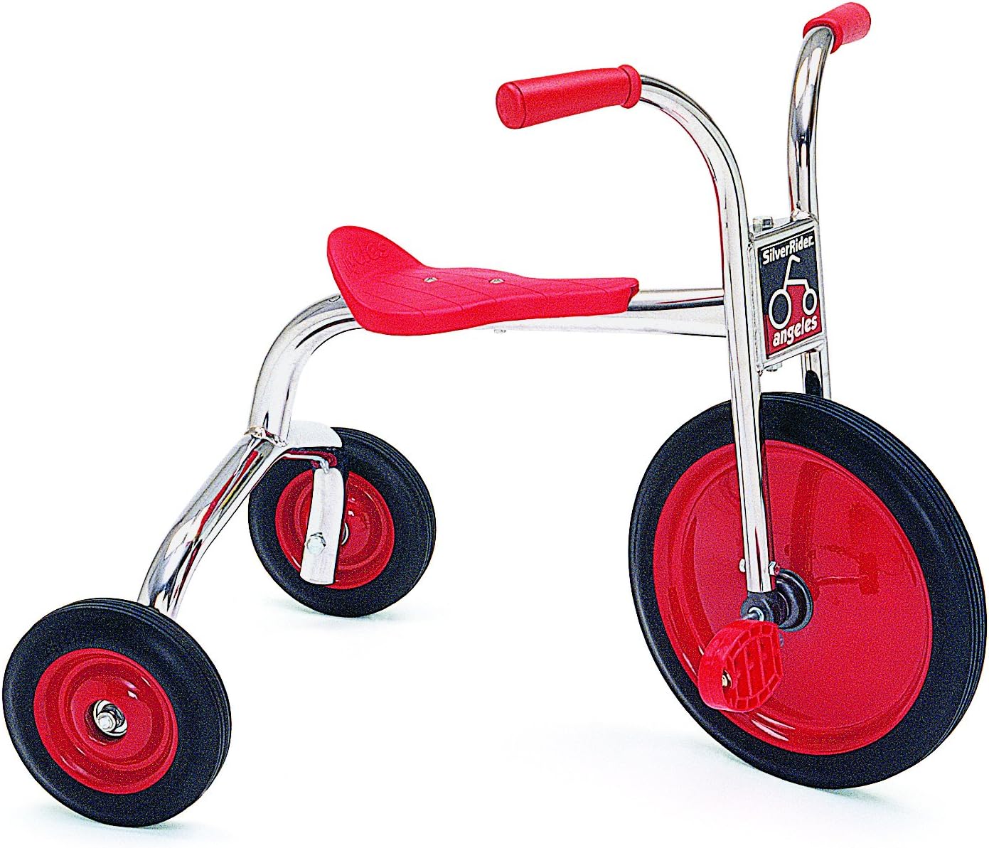 SILVERRIDER Toddler Trike, Kids Tricycle for Preschool, Daycare, Playground Kids Tricycles, Rubber Tires, Silver/Black, 12" Trike