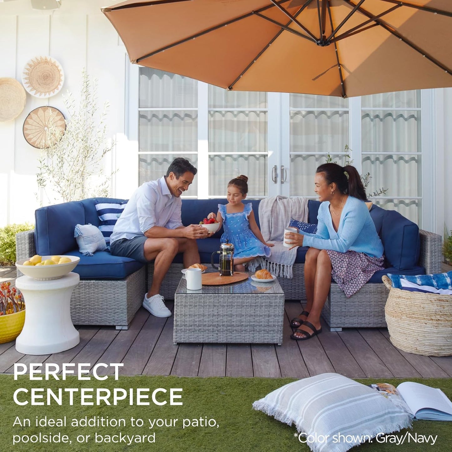 Best Choice Products 7-Piece Modular Outdoor Sectional Wicker Patio Conversation Set w/ 2 Pillows, Coffee Table, Cover Included - Gray/Gray