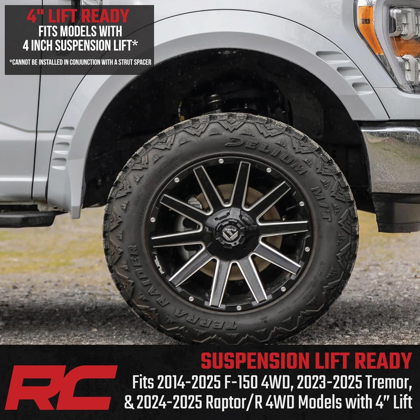 Rough Country 4" Loaded N3 Lifted Struts for 2014-2025 Ford F-150 4WD - 501051