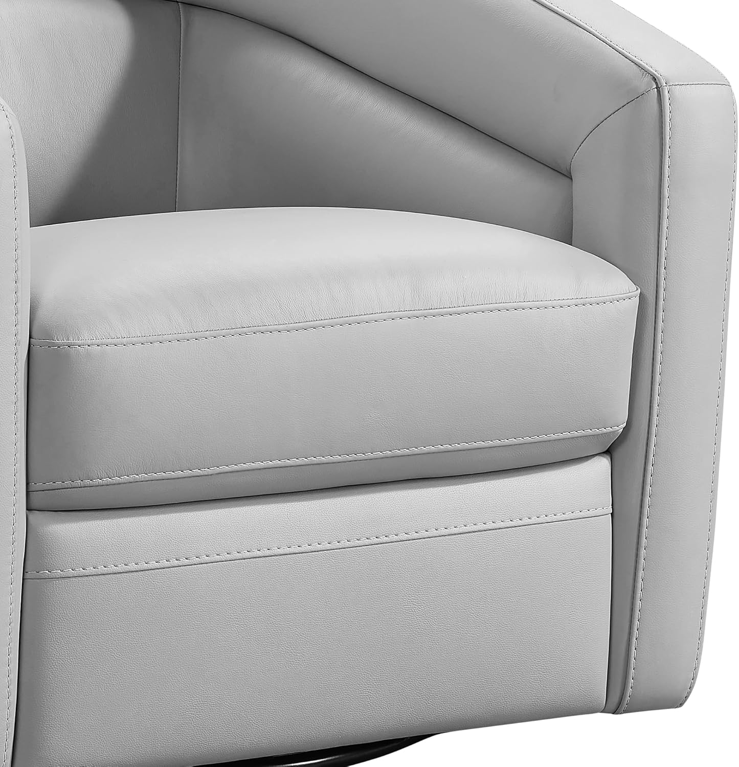 Armen Living Desi Contemporary Leather Swivel Living Room Accent Chair, 32" Wide, Dove Gray,LCDSCHDV