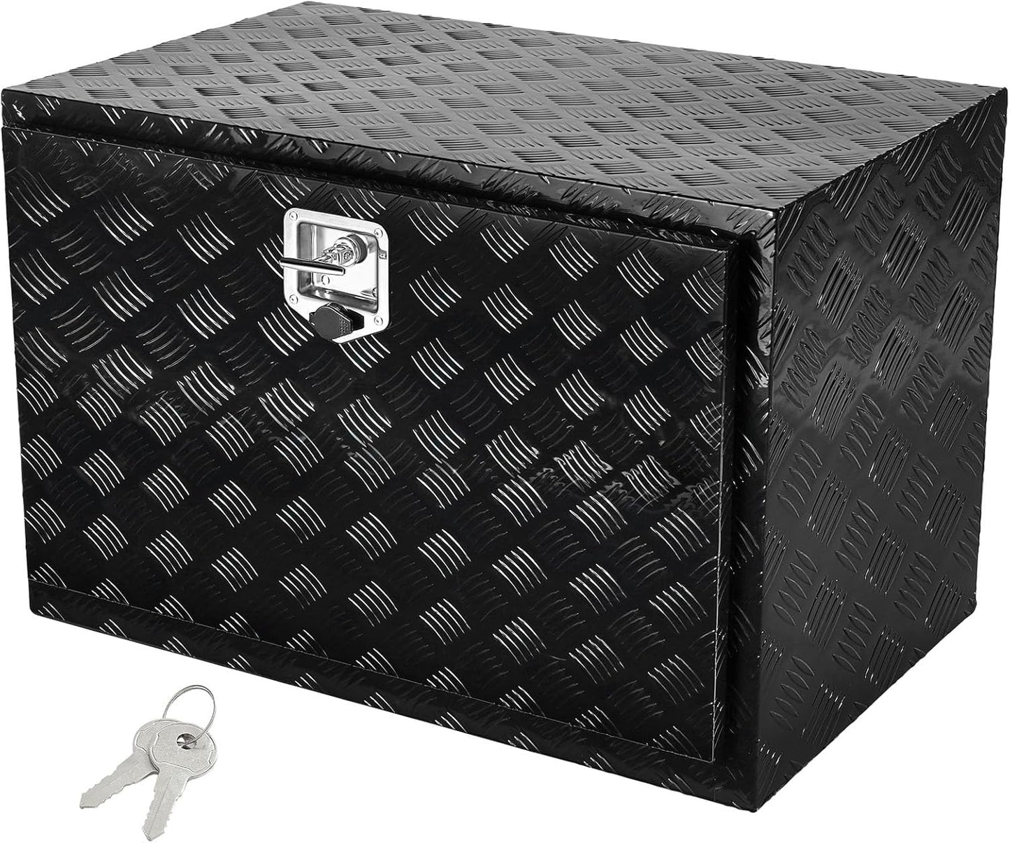 VEVOR Underbody Truck Box, 36" x 14" x 16" Pickup Storage Box, Heavy Duty Aluminum Diamond Plate Tool Box with Lock and Keys, Waterproof Trailer Storage Box with T-Handle Latch for Truck, Van, Trailer