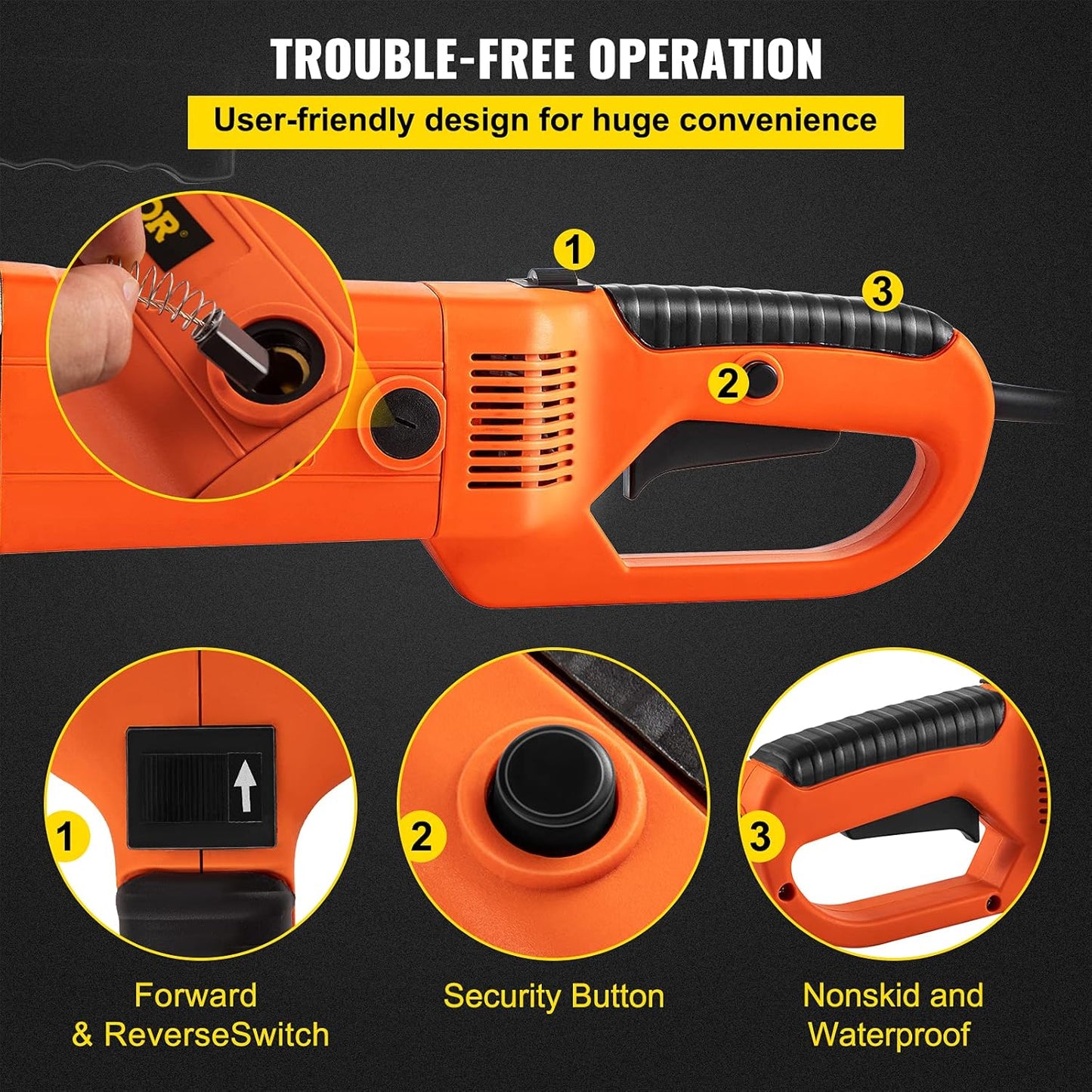VEVOR Electric Pipe Threader, 2300W Pipe Threading Machine with 4 Dies 1/2" - 1 1/4", 110V Hand-held Pipe Threader Machine with Copper Motor, Portable Electric Pipe Threading Kit with Carrying Case