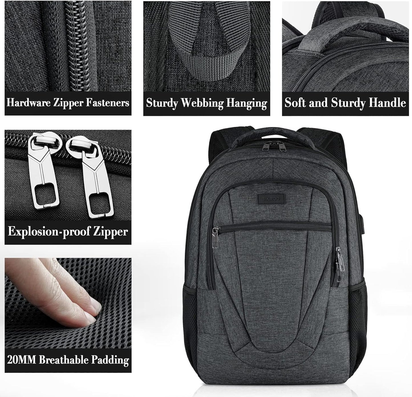 Travel Laptop Backpack, 17 Inch Extra Large School Backpacks for Teen Boys and Girls, Black Water Resistant Women Back Pack, Business Men Sturdy Computer Bag with USB Charging Port, Gifts