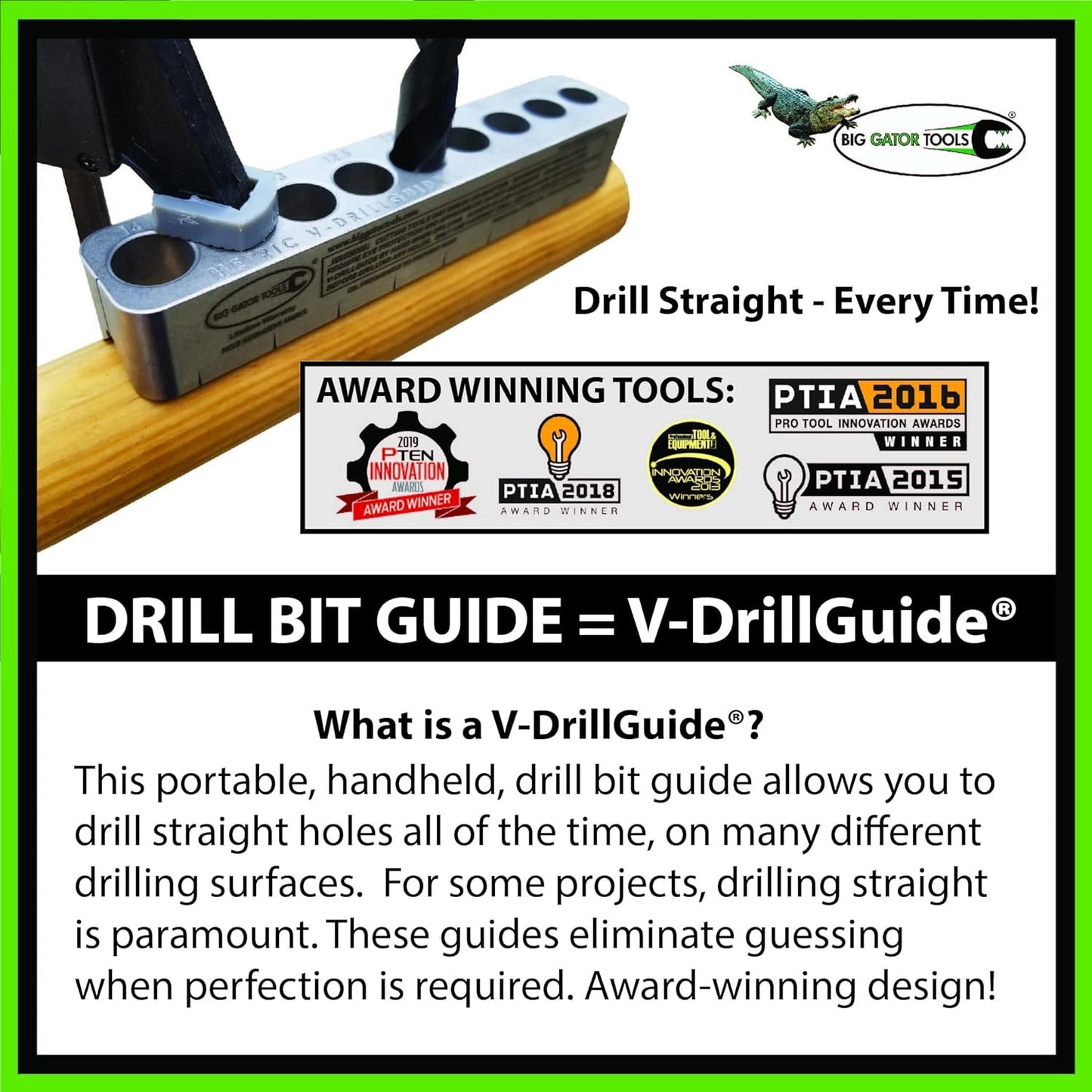 The Ultimate Big Gator Set - 10 pc set - Big Gator Tools V-DrillGuides & V-TapGuides