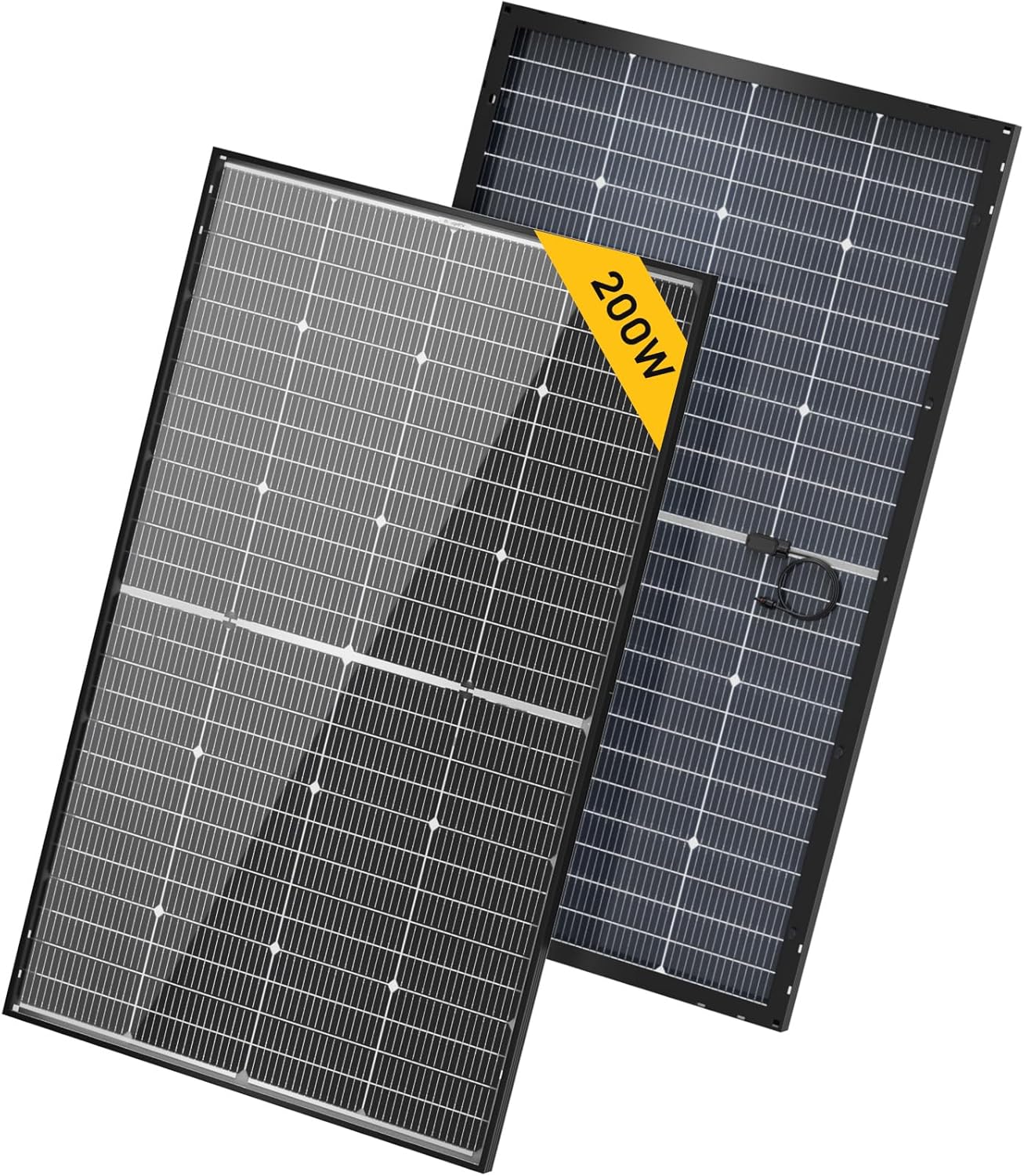 BougeRV 24V N-Type 16BB 100W Bifacial Solar Panel, 24V 100 Watt Solar Panel, for RV Camping Boat Marine Log Cabin Roof, Black Frame (1PCS)