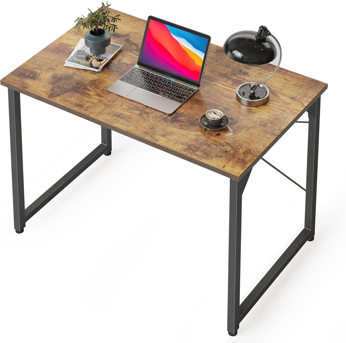 BANTI Computer Desk, 47 inch Home Office Desk, Modern Simple Style PC Table for Home, Office, Study, Writing, Rustic Brown