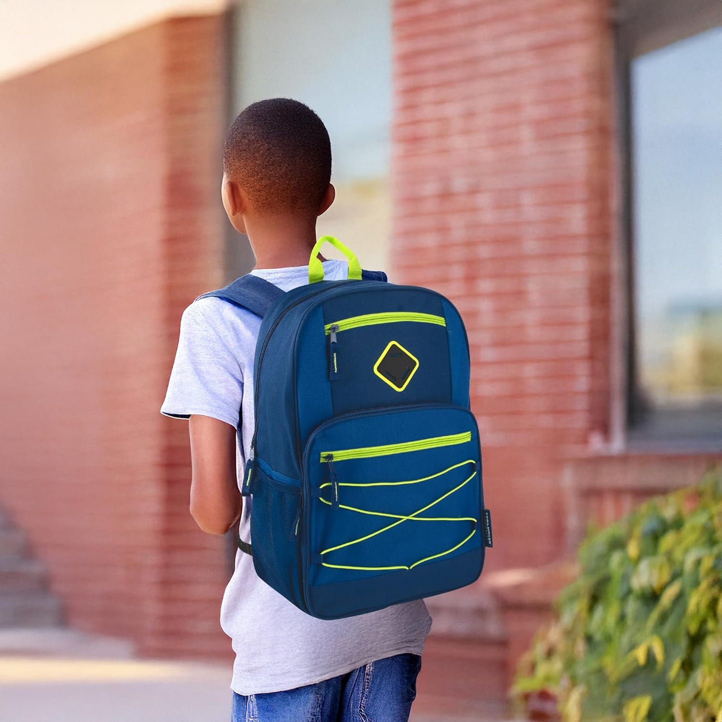 Trail maker Bulk Color Block Laptop Backpacks 24 Pack Wholesale Backpacks in Bulk for Kids Nonprofit (Male Colors Pack)
