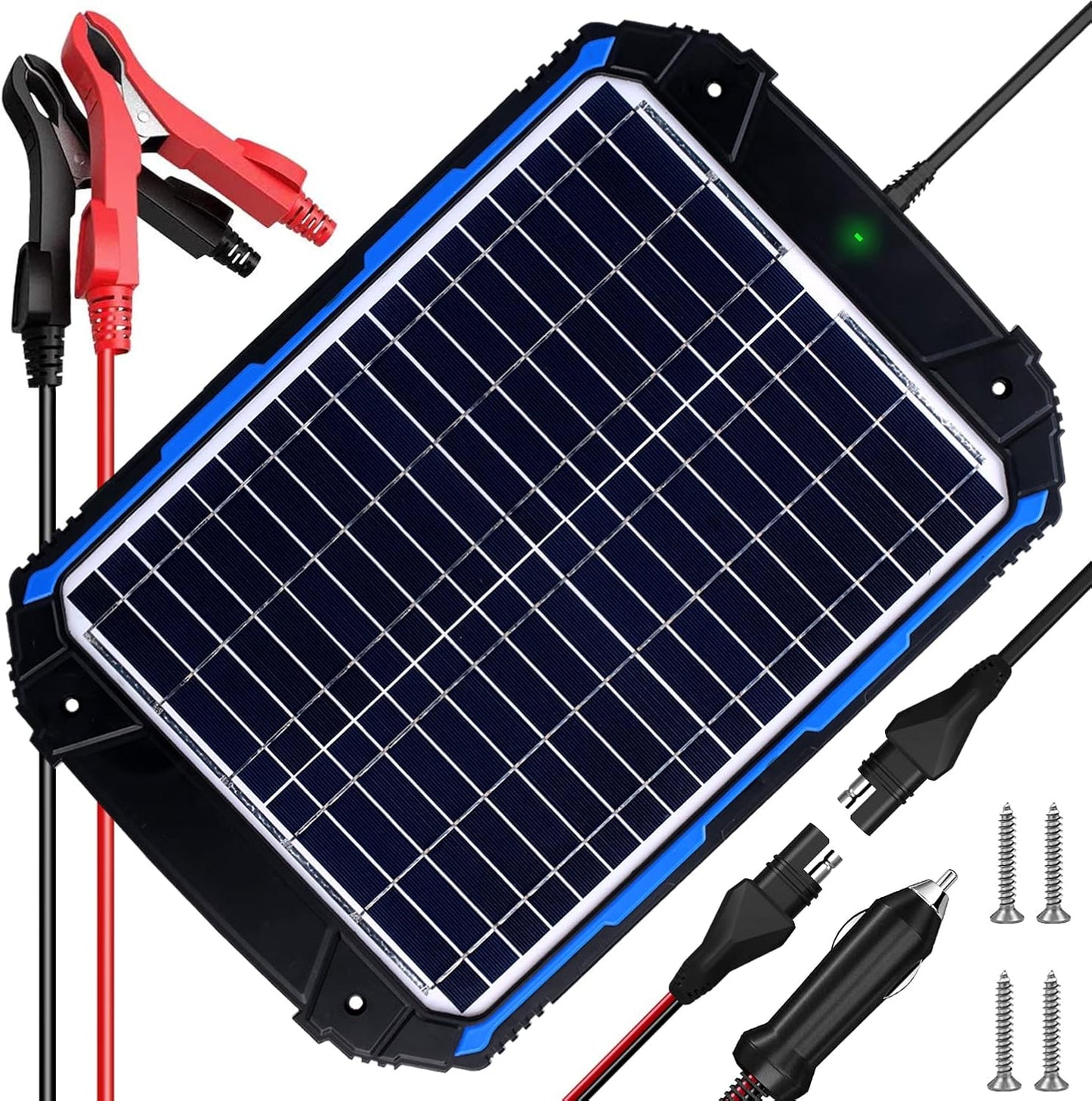 SUNER POWER 20W 12V Solar Battery Trickle Charger & Maintainer PRO, Built-in Intelligent MPPT Controller, Waterproof 12 Volt 20 Watt Solar Panel Charging Kits for Car Marine RV Trailer Boat Automotive