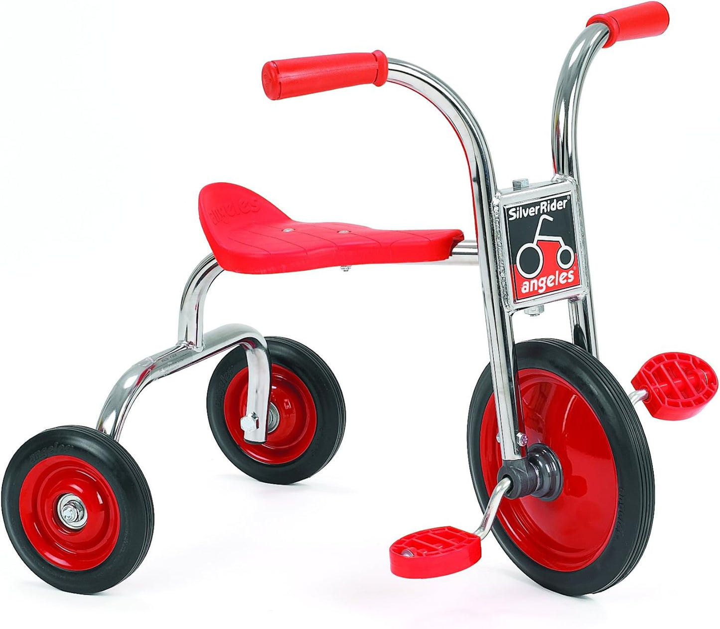 SILVERRIDER Toddler Trike, Kids Tricycle for Preschool, Daycare, Playground Kids Tricycles, Rubber Tires, Silver/Black, 12" Trike