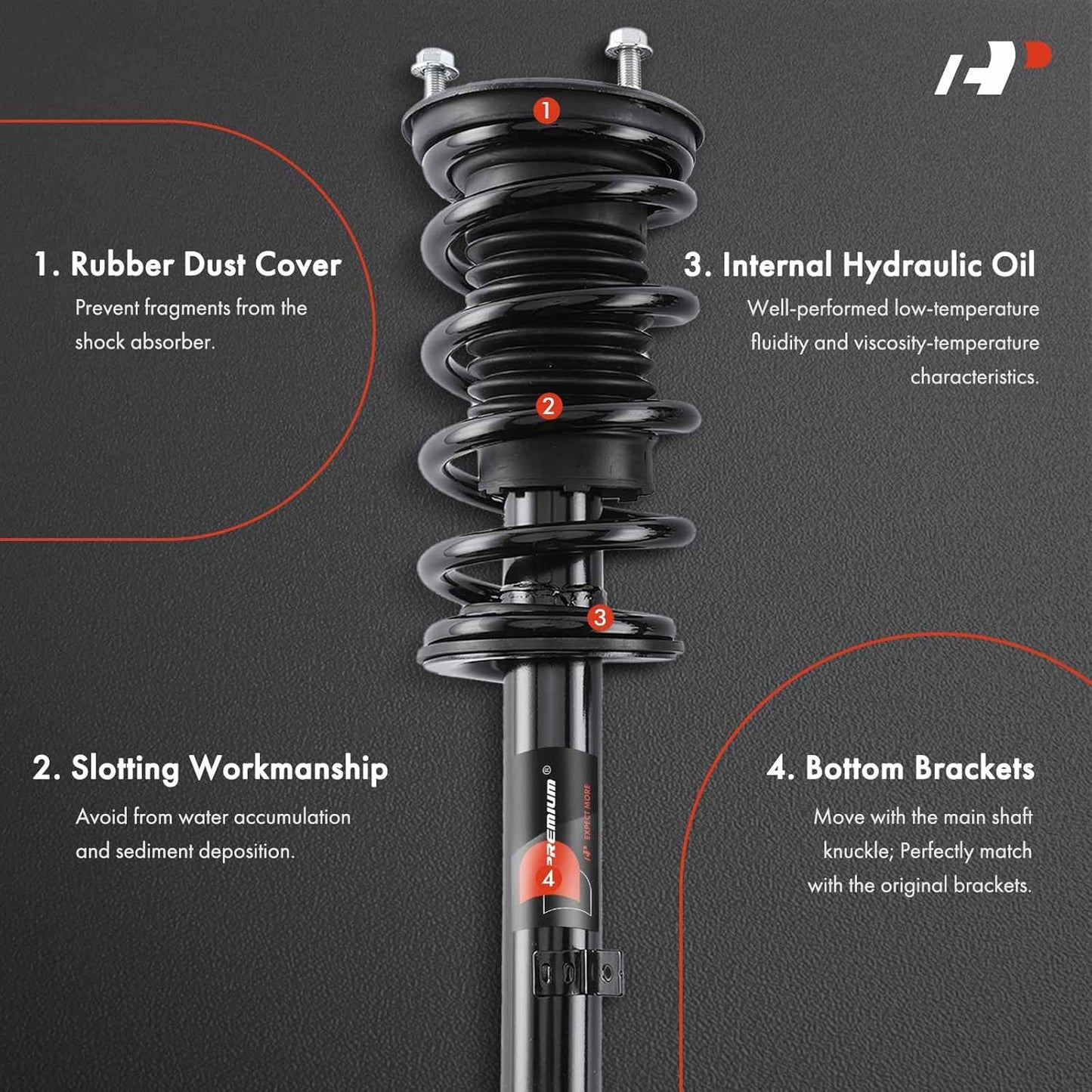 A-Premium Front Strut and Coil Spring Assembly Compatible with Lexus IS250 2006-2013, IS350 2011-2013, AWD, Sedan, 2-PC Set