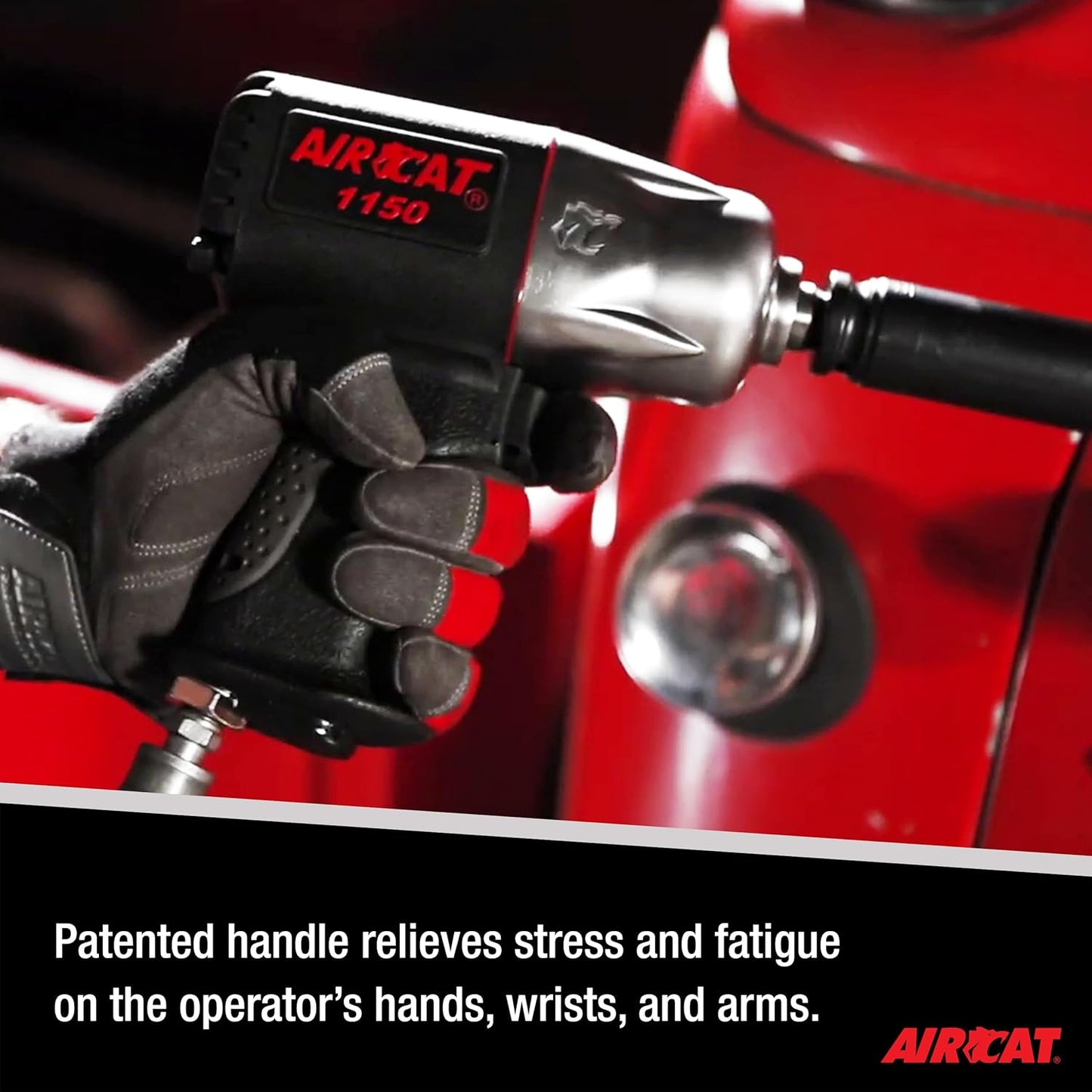 AIRCAT Pneumatic Tools 1150 1/2-Inch Composite Impact Wrench - Compact & Low Weight - Impact Tool for Automotive Repairs & Maintenance