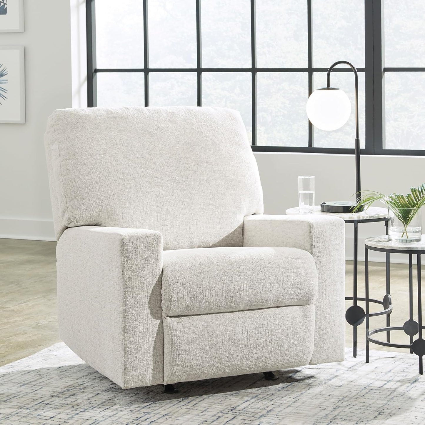 Signature Design by Ashley Rannis Casual Manual Rocker Recliner, White