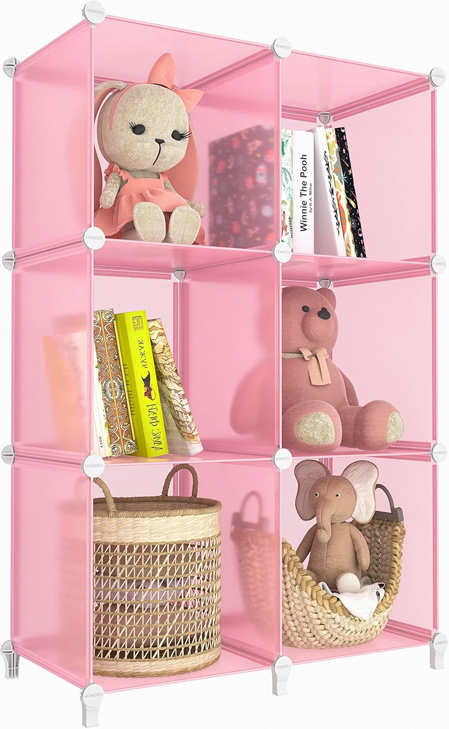 6-Cube Storage Organizer, Closet Organizer Storage Cabinet Shelf Bookcase Bookshelf with Metal Hammer, Storage Cubes Organizer Cabinet for Kids, Closet, Bedroom, Bathroom(11.8x11.8x11.8 inch)Black