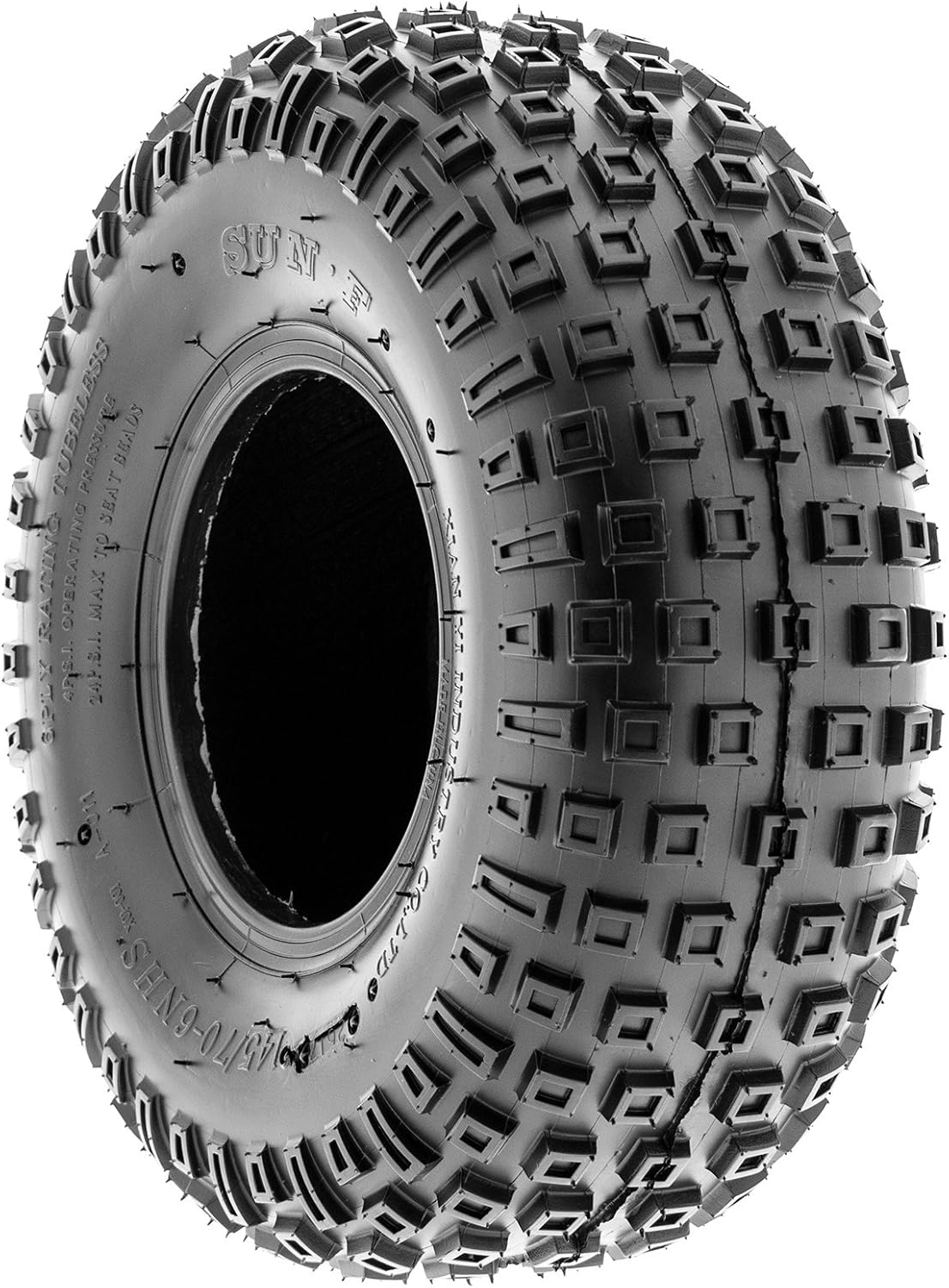 Set of 4 SunF A011 XC Sport ATV & Go Karts Knobby Tires 145/70-6 (14x6-6), 6 PR, Tubeless