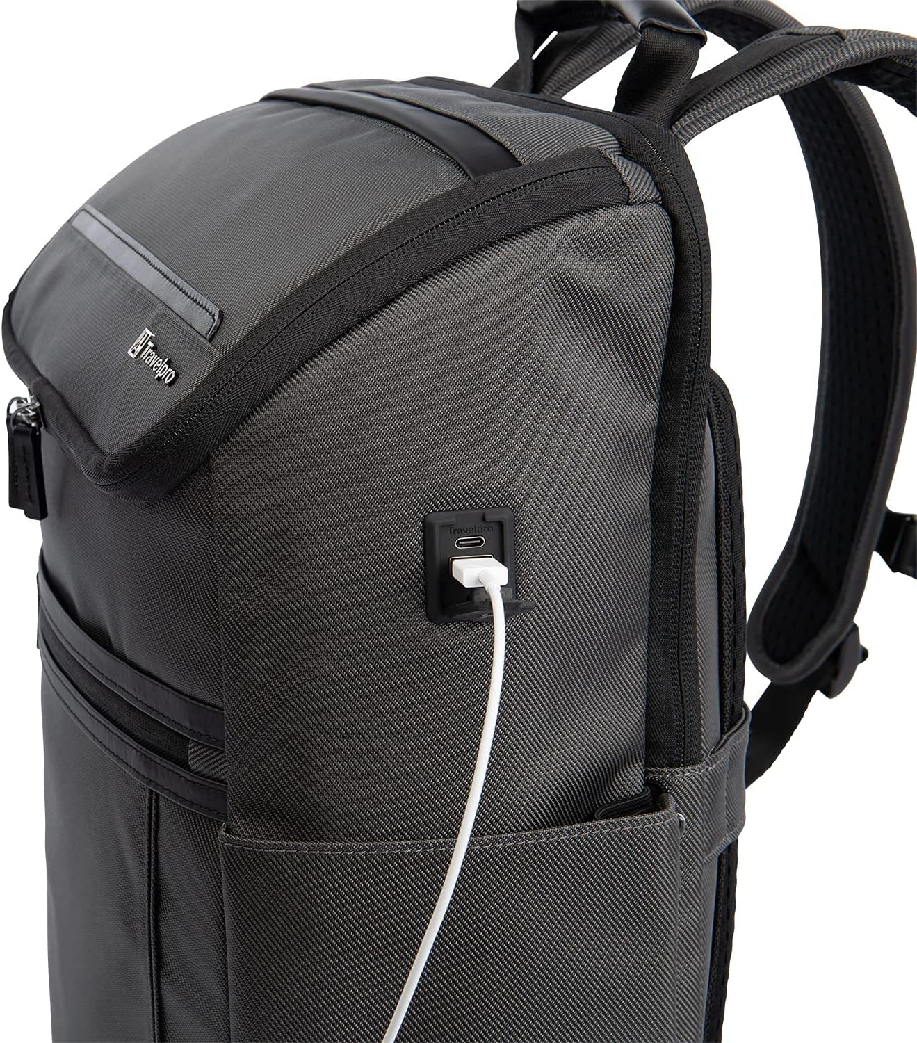 Travelpro Crew Executive Choice 3 Medium Top Load Backpack fits up to 15.6 Laptops and Tablets, USB A and C Ports, Men and Women, Titanium Grey
