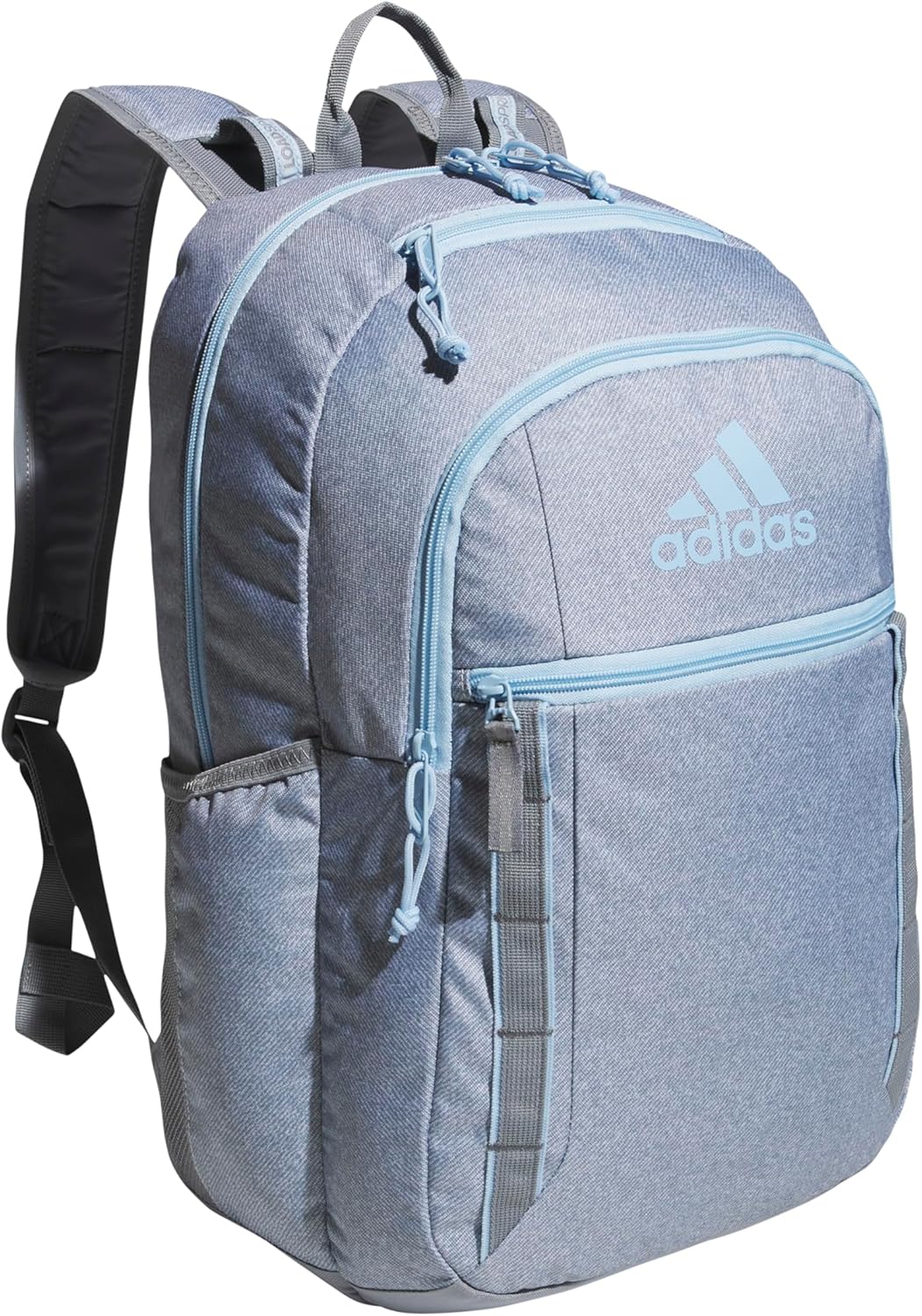 adidas Excel Backpack for Men & Women – Durable Large Athletic Laptop Bag, 7.0/Twill Grey/Grey/Rose Gold, OSFA