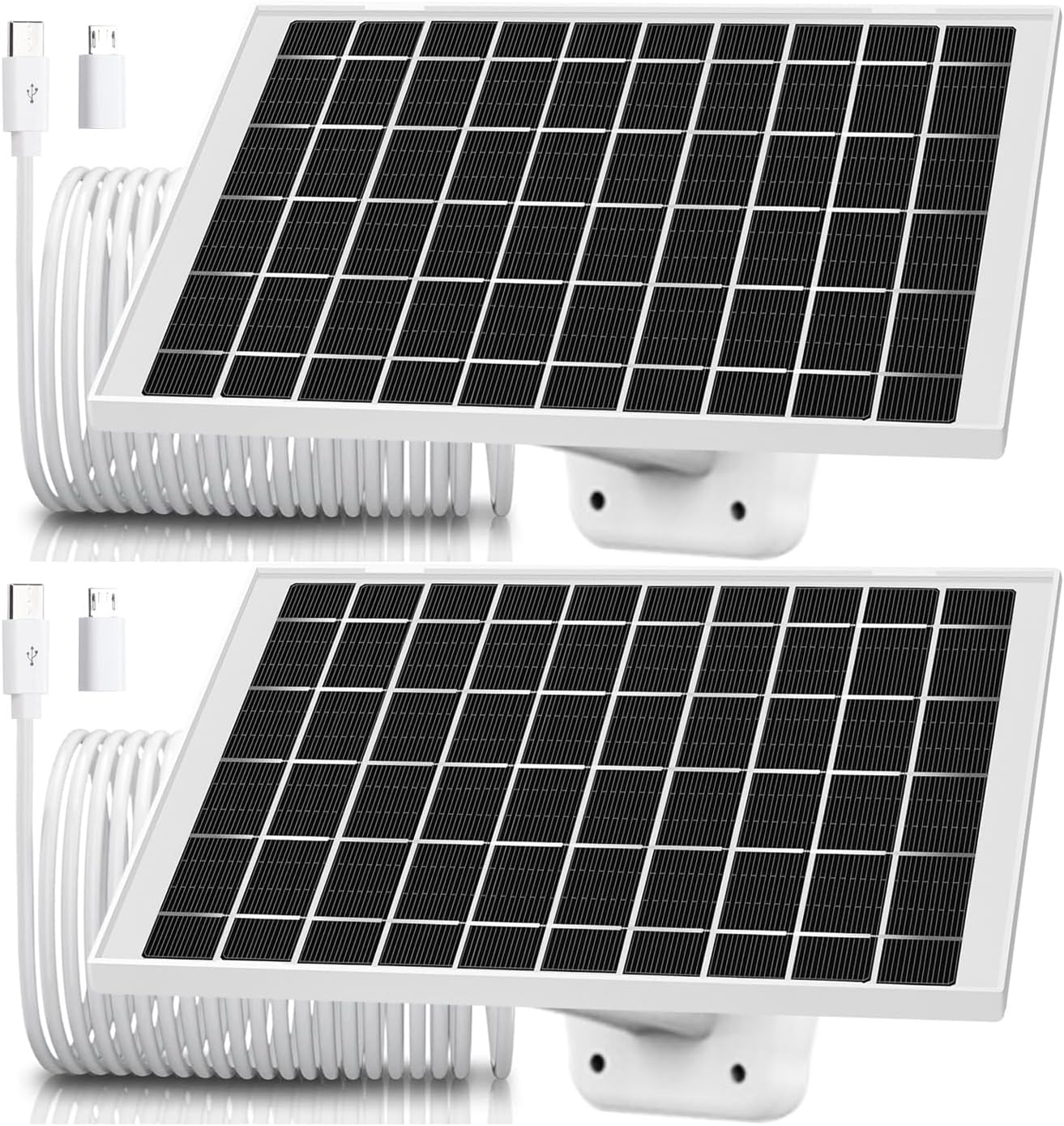 4 Pack Solar Panel Camera Charger Fit for Arlo Essential Spotlight/XL Spotlight/Essential 2k 2nd gen 2 Camera, Ring Spotlight Cam Plus/Spotlight Pro 5V 7W Solar Panel Fast Charging Cable