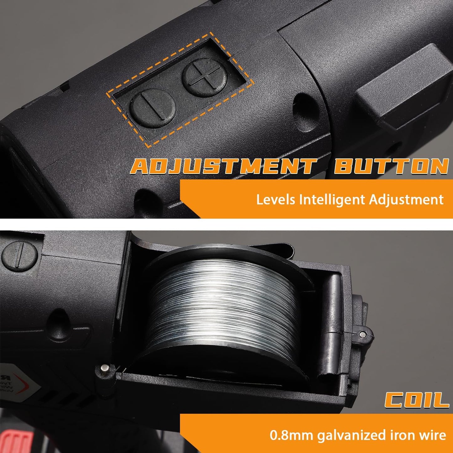 Automatic Rebar Tier 0.3"-1.3" Rebar Tie Rebar Tying Gun + 4400mAh Rechargeable Battery + 2PCS Rebar Tie Wire Rebar Tier Tying Machine 0.8S a Knot