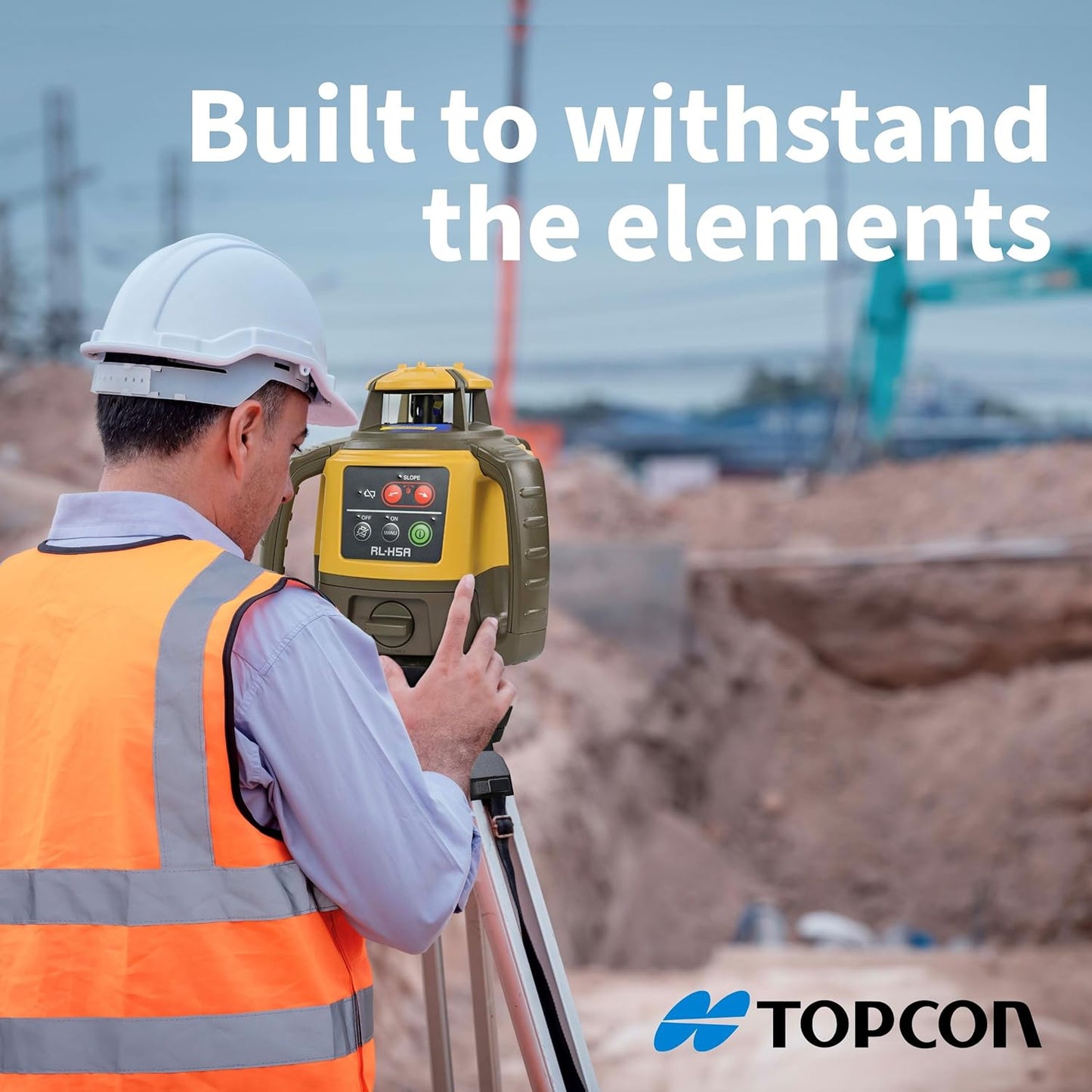 Topcon RL-H5A Laser Transit Leveler Kit - LS-80X Rotary Laser Receiver with Rod Bracket - 36-60in Precision Level 360 Laser Tripod - 13ft Fiber Rod Level Tool with Inch Increments for Construction