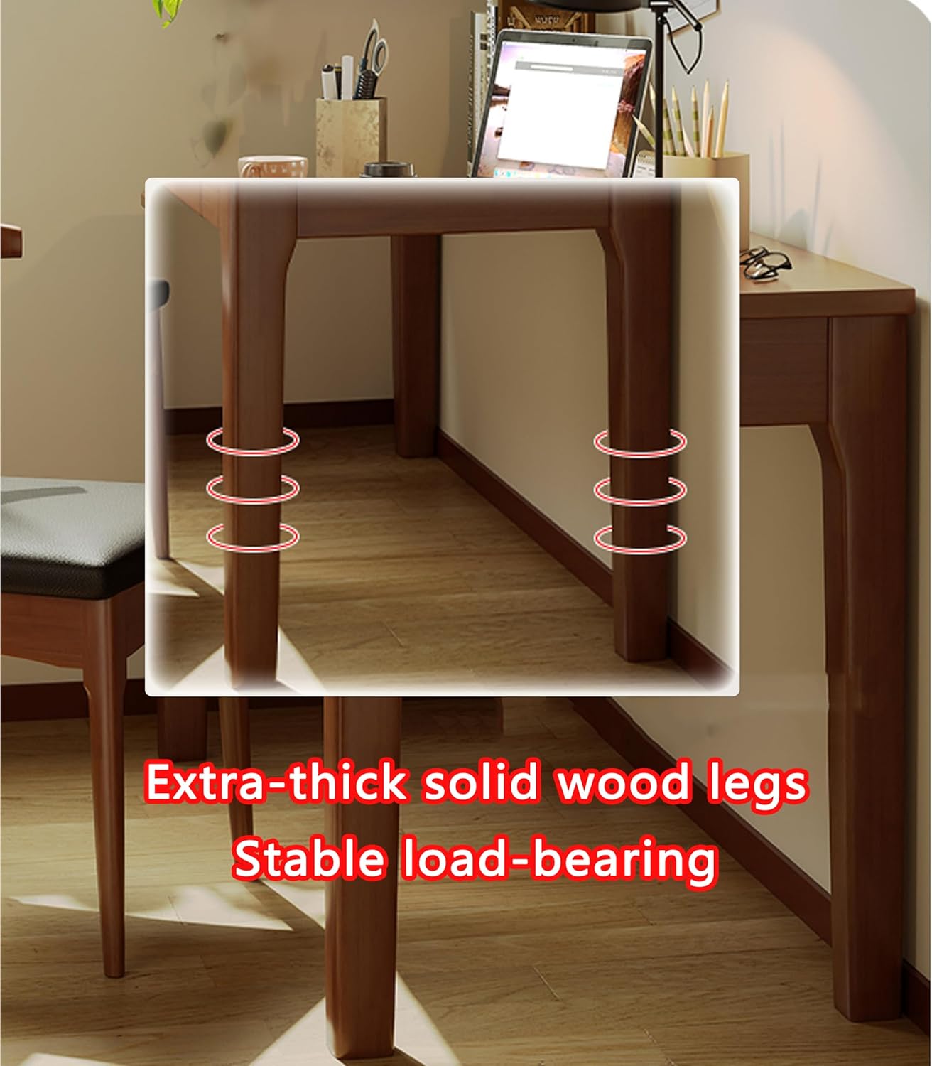 Solid Wood Desk with Drawers,Modern Home Computer Desk,Solid Wood Desk,Gaming Study Home Office Desks for Work,Suitable for Small Spaces-Easy to Assemble (White, 47.3" W x 23.63" D x 29.5" H)