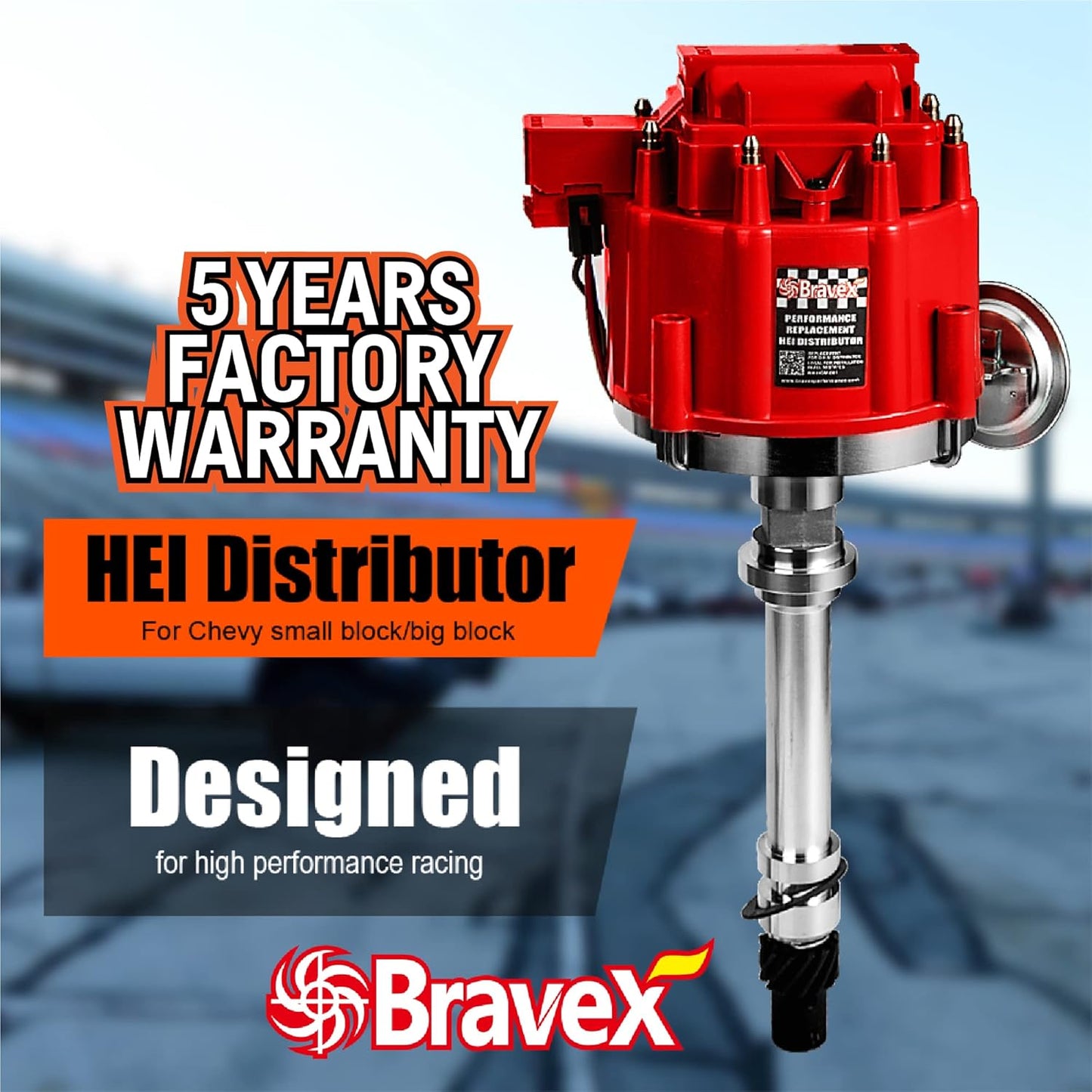 STEINBRÜCKE High Performance Red Cap HEI Distributor for Chevy gm SBC 283 305 307 327 350 400 BBC 454 396 427 Small/Big Block 65k coil 7500RPM