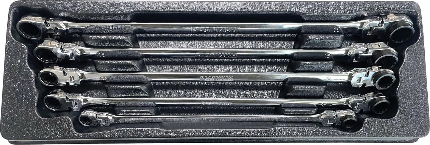 ATD Tools 99650 XL Ratcheting Wrench Set with 10 Metric Sizes - 5 Piece