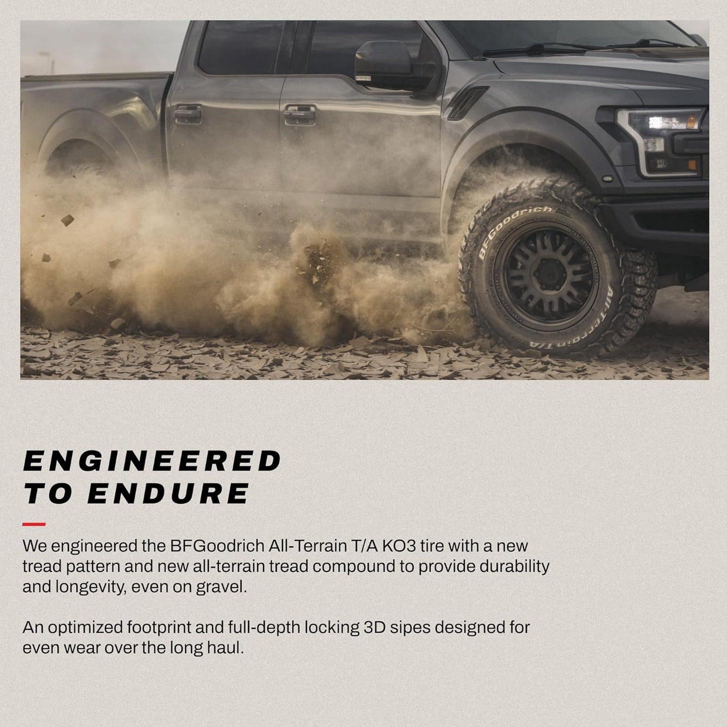 BFGoodrich All-Terrain T\/A KO3 Car Tire for Light Trucks, SUVs, and Crossovers, LT295\/65R20\/E 129\/126S