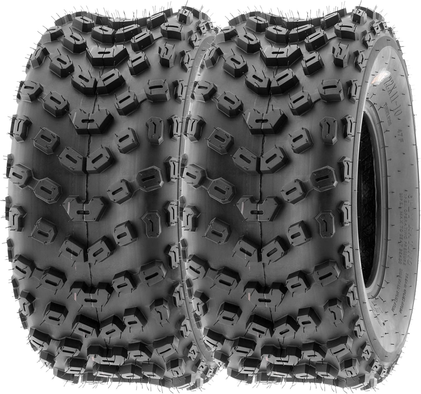 SunF 22x11-10 ATV UTV Tire 22x11x10 Dimple Knobby 6 PR A005 - PAIR of 2