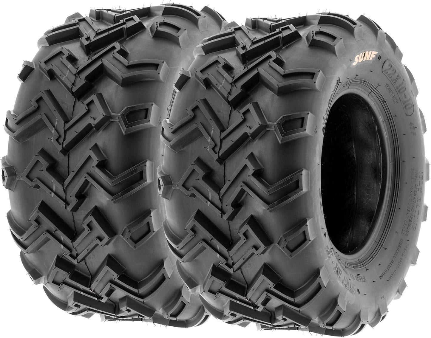 SunF 21x7-10 Front & 22x10-10 Rear 6 Ply ATV/UTV Off Road Tires A001, (Set Bundle of 4)