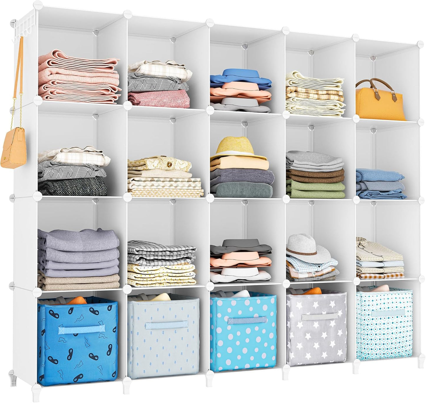6-Cube Storage Organizer, Closet Organizer Storage Cabinet Shelf Bookcase Bookshelf with Metal Hammer, Storage Cubes Organizer Cabinet for Kids, Closet, Bedroom, Bathroom(11.8x11.8x11.8 inch)Black