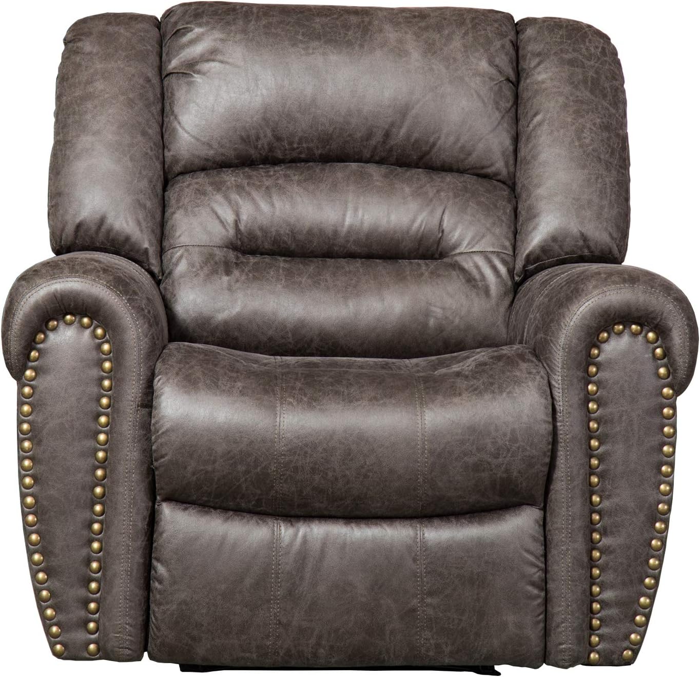 ANJ Electric Recliner Chair W/Breathable Bonded Leather, Classic Single Sofa Home Theater Recliner Seating W/USB Port (Smoky Gray)