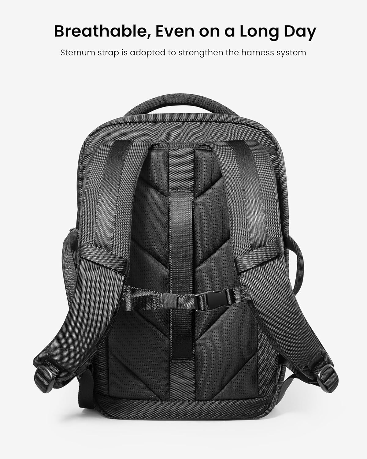 tomtoc Laptop Backpack X-Pac Techpack Designed for Business Professional Commuter, City Compact Backpack for 16-inch MacBook Pro, Black