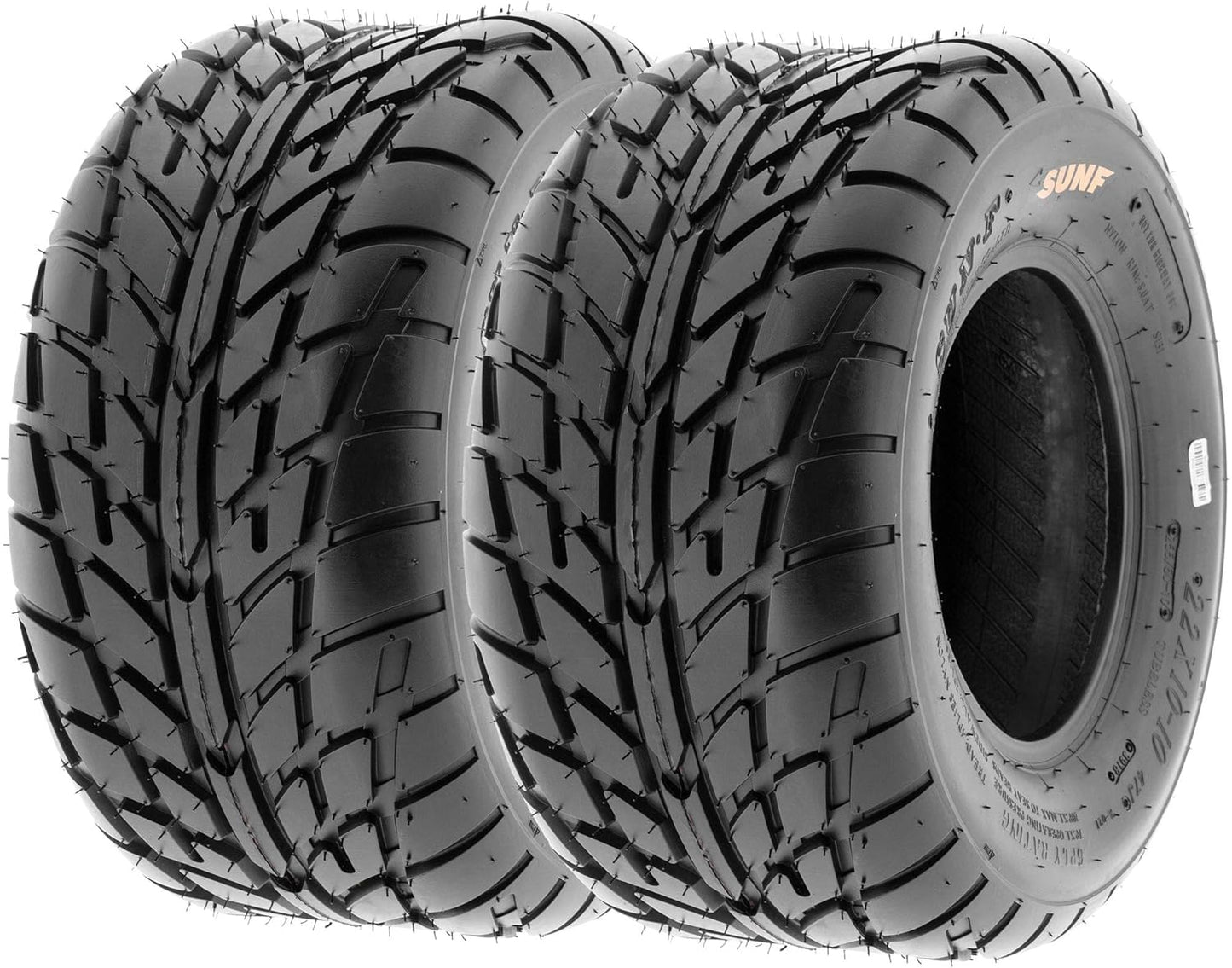 SunF A021 TT Road Go ATV UTV Flat Track & Asphalt Tires 19x6-10 Front & 225/45-9 Rear, 6 PR, Set of 4