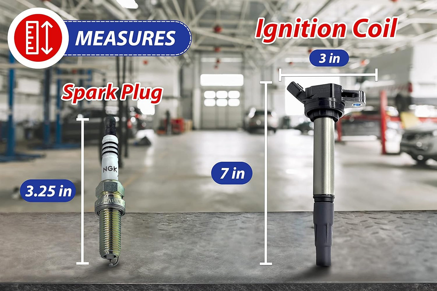 Set of 4 Ignition Coil Pack with Spark plugs Fit for Toyota Corolla Matrix Prius Scion IM Scion XD Lexus CT200H & More Replaces# UF-596, UF-619, 90919-02258, 90919-01275, 93501
