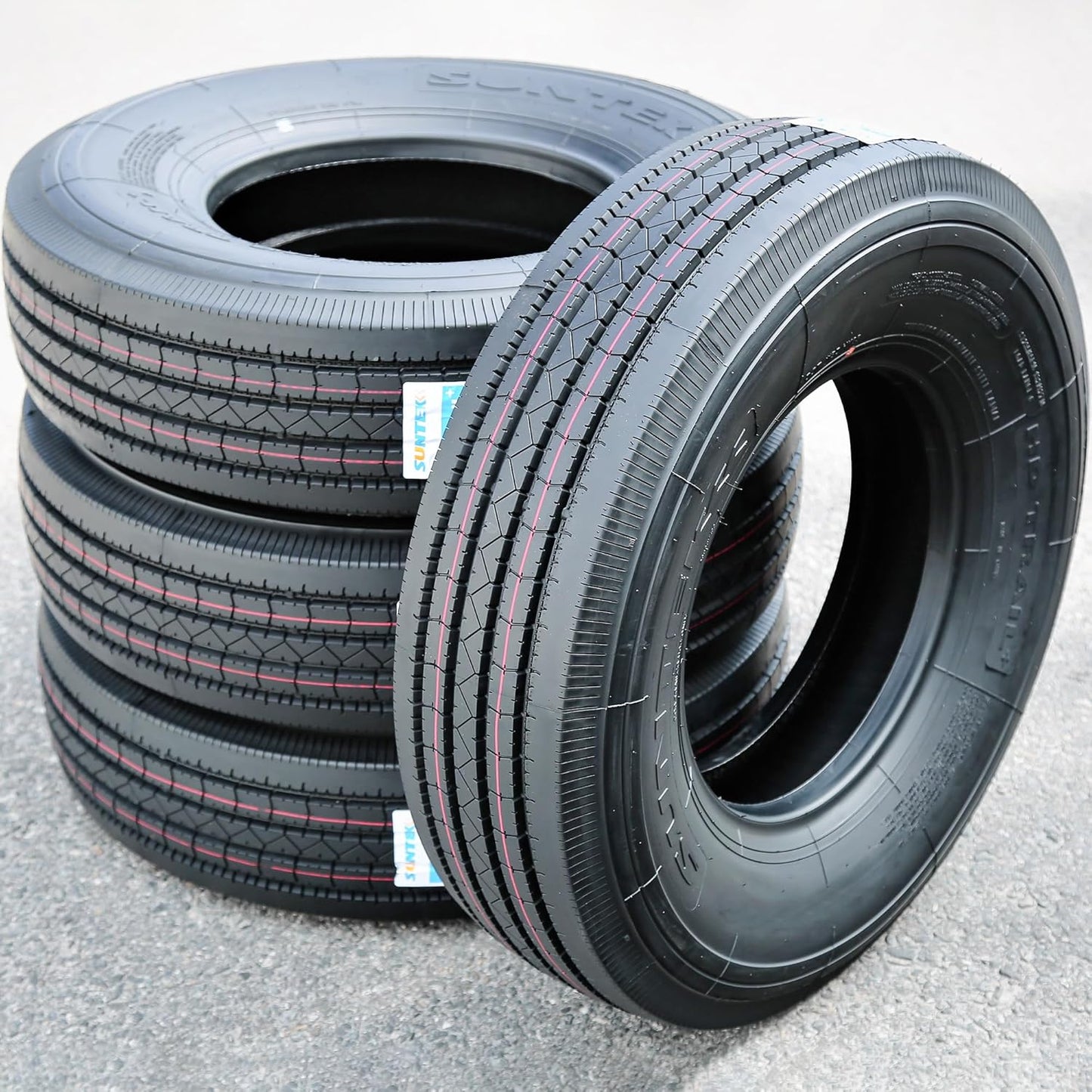 Suntek HD Trail + All Steel Heavy Duty Premium Trailer Radial Tire-ST235/80R16 235/80/16 235/80-16 130/126M Load Range H LRH 16-Ply BSW Black Side Wall